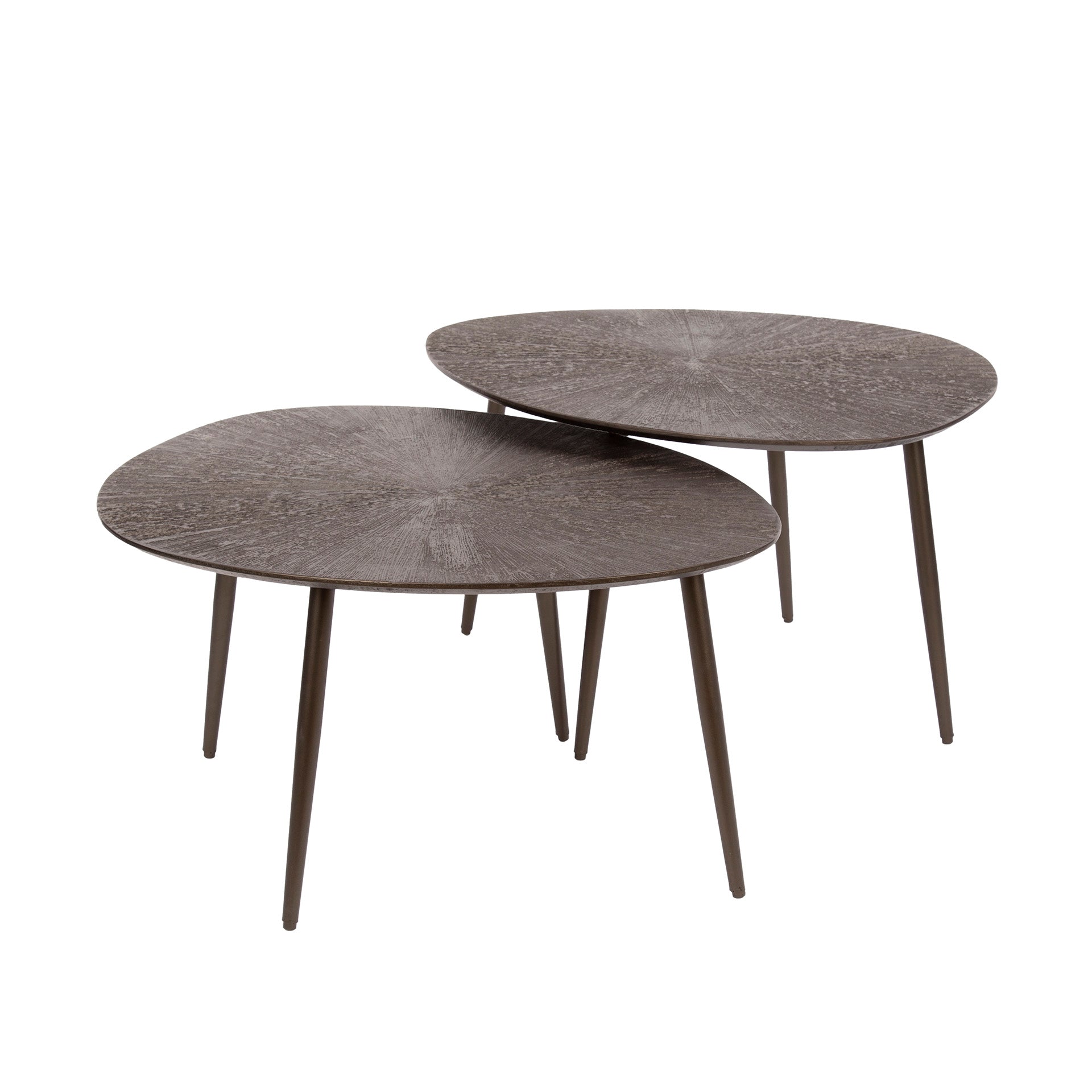 Salontafel Brown Ray Leaf Set Van 2 Donkerbruin Brons