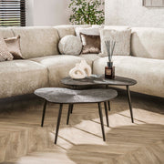 Salontafel Brown Ray organisch set van 2 / Donkerbruin brons