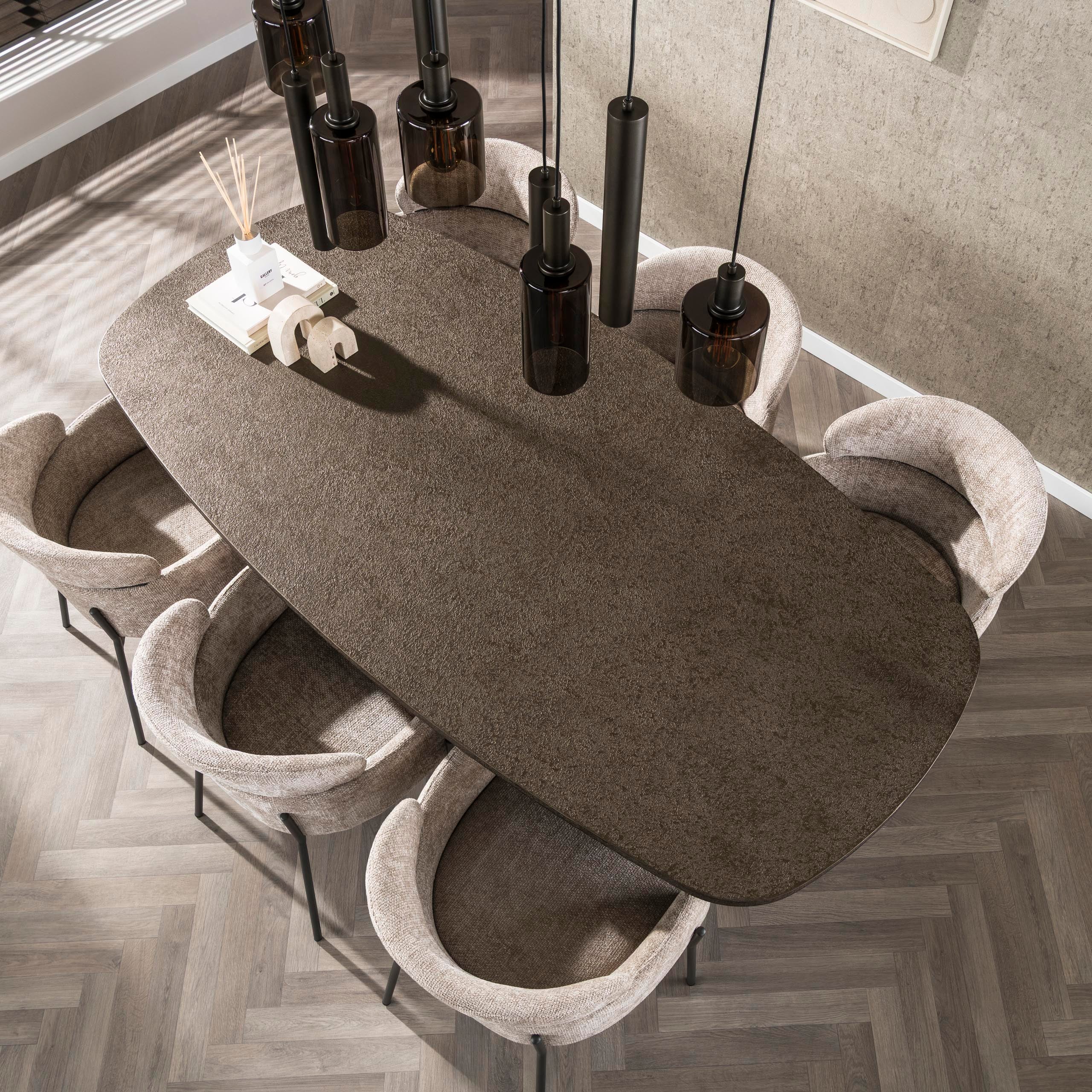 Eettafel Bronvik Deens Ovaal 215 Cm Brons Liquid Metal