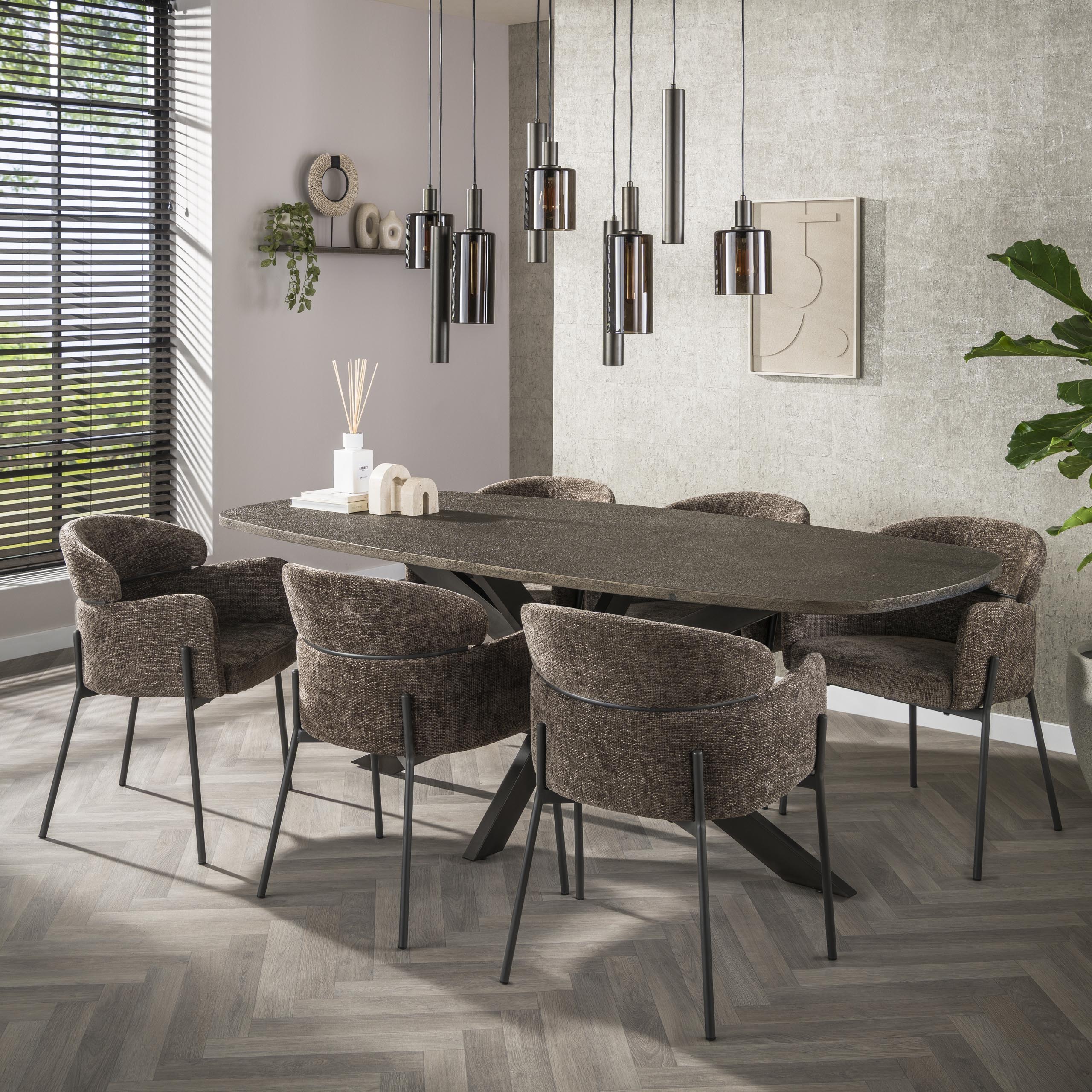 Eettafel Bronvik Deens Ovaal 215 Cm Brons Liquid Metal