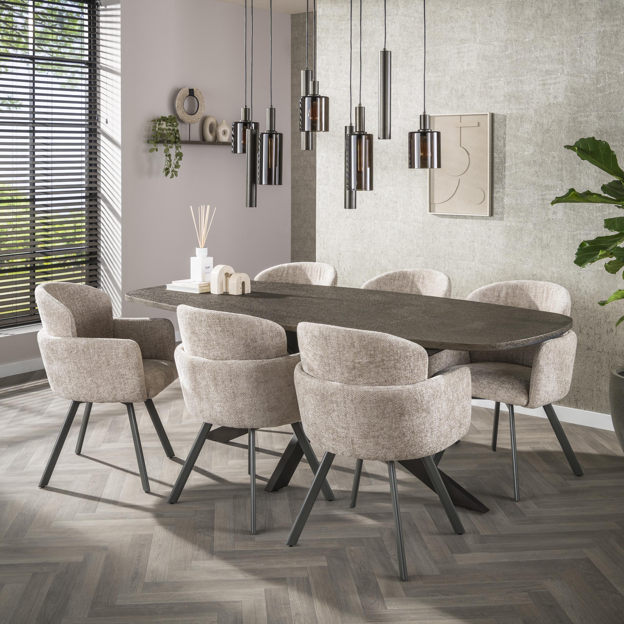 Eettafel Bronvik deens ovaal 215 cm / Brons liquid metal
