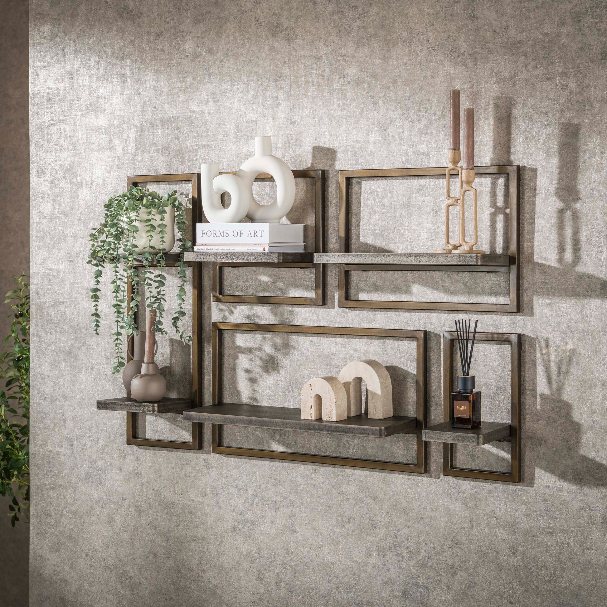 Wandschap Ferro set van 5 / Antiek brons