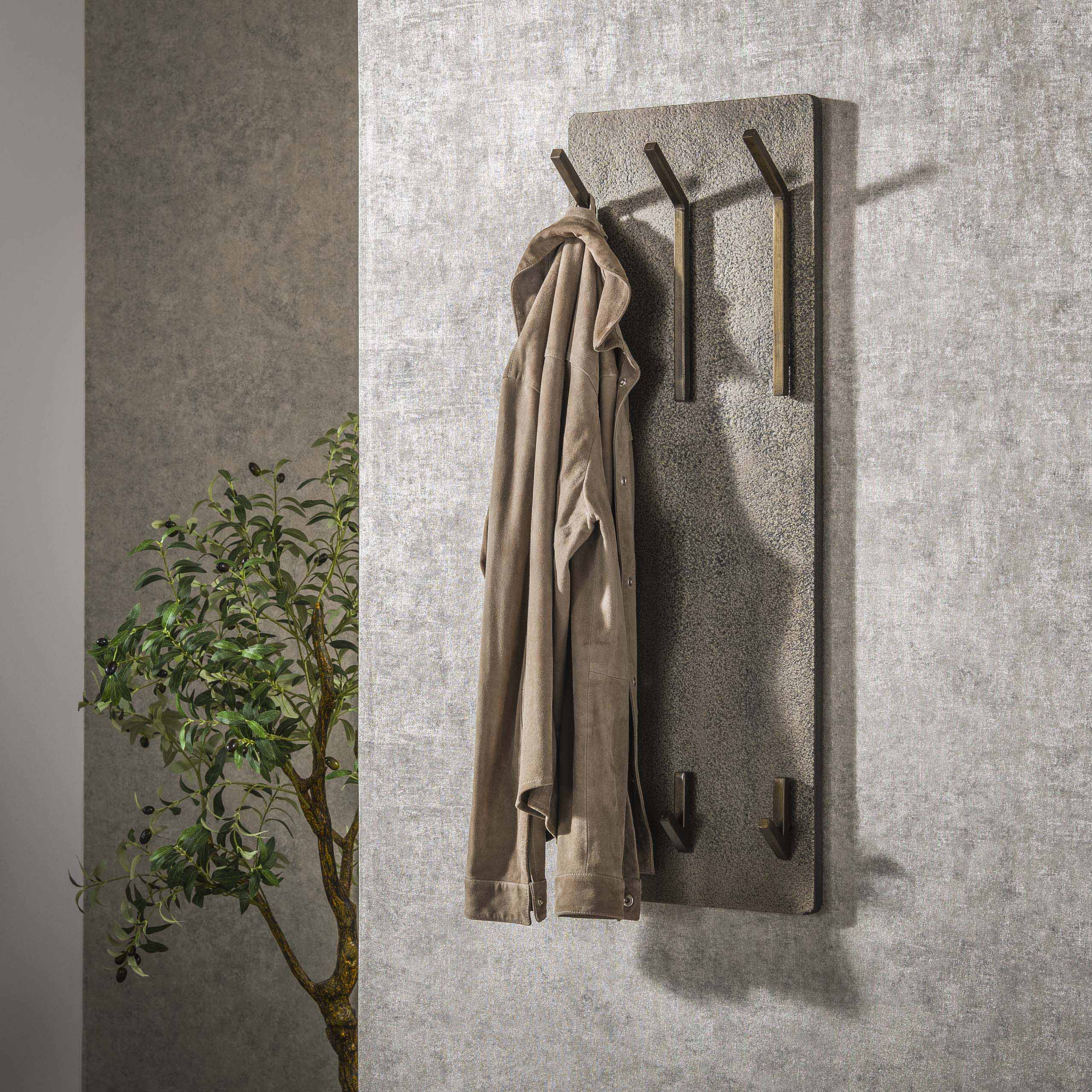 Kapstok Ferro hoog 2x3 haken / Antiek brons