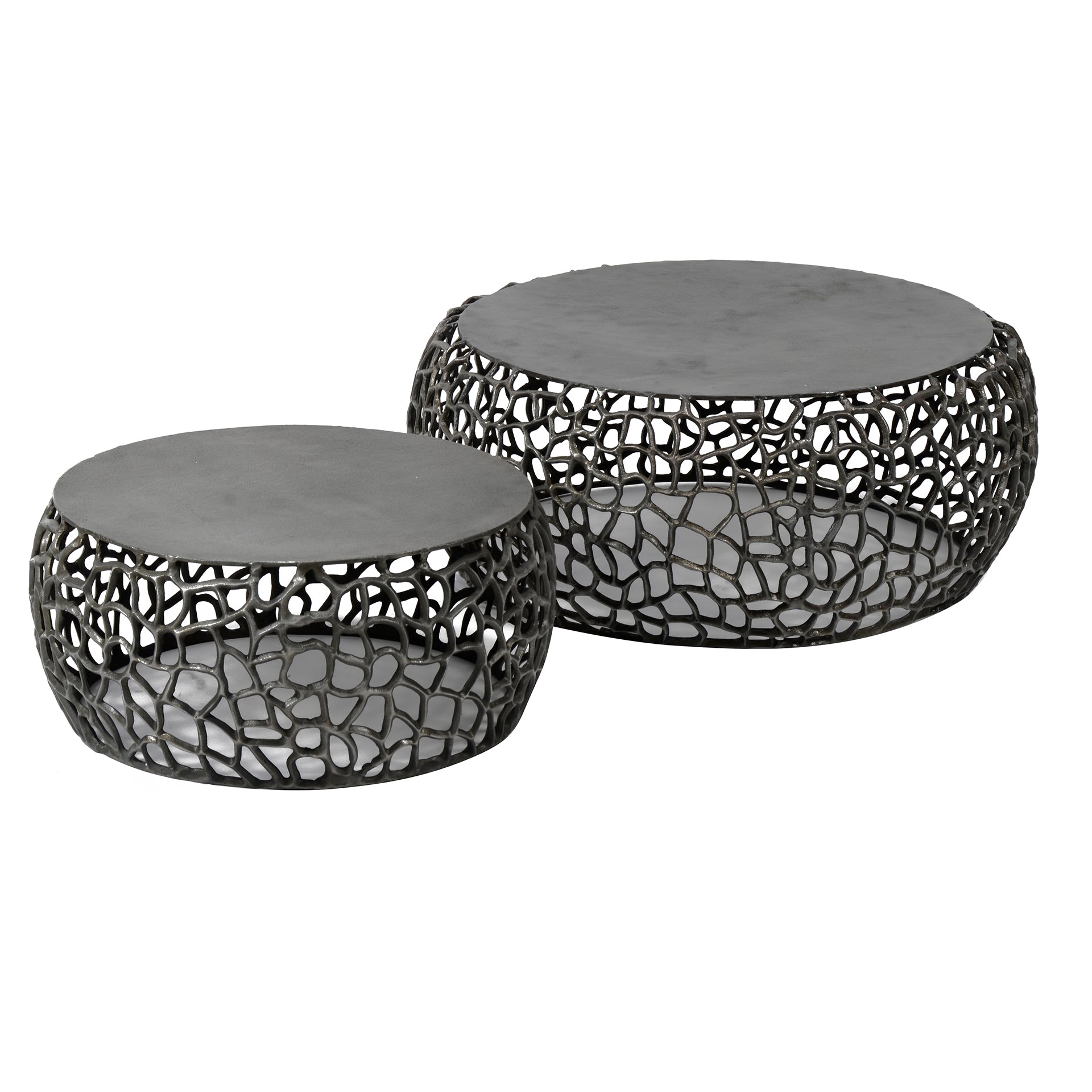 Salontafel Maze Set Van 2 Zwart Nikkel