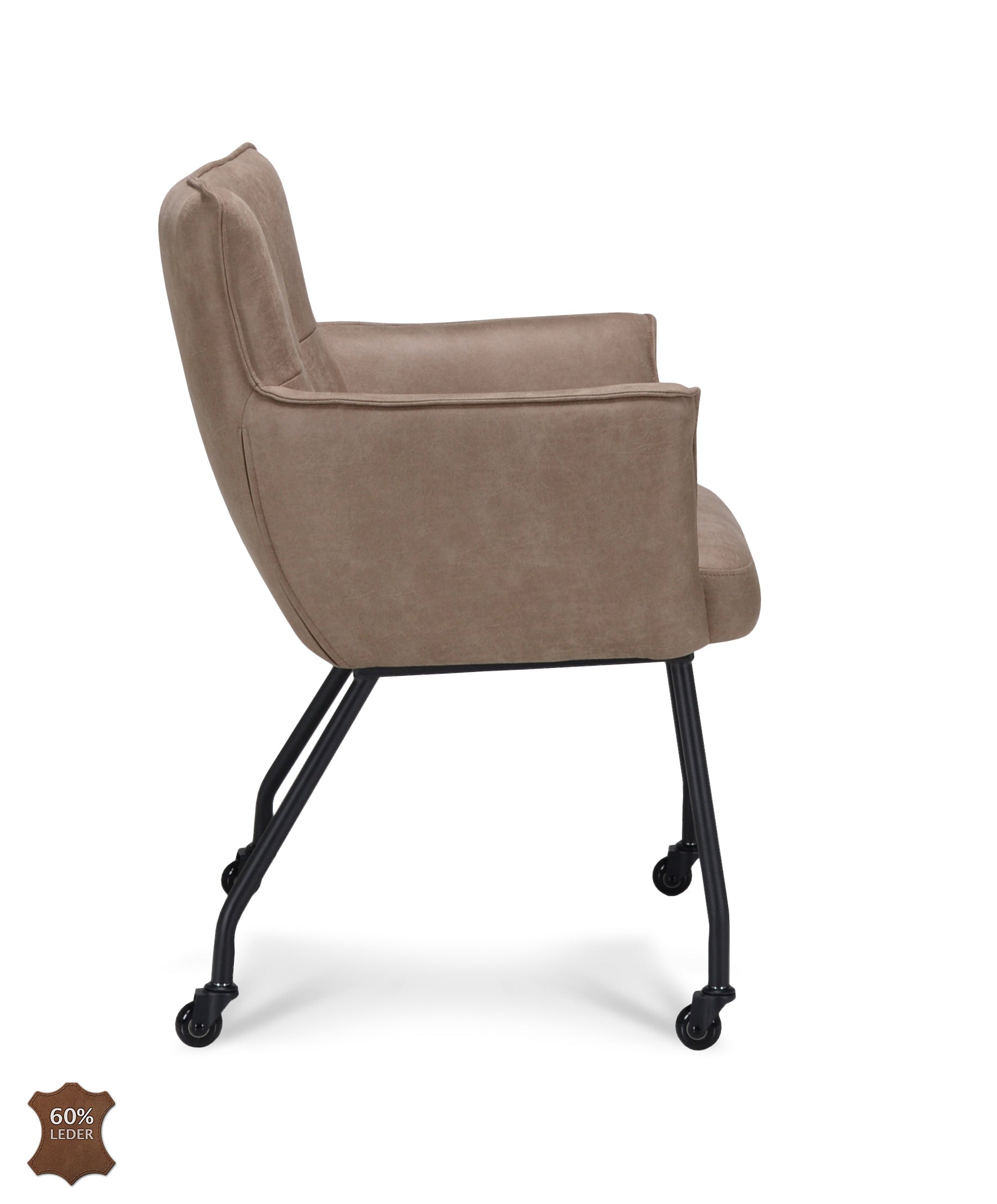 Armstoel Nevada on Wheel Microleder Bull Liver Legs Black On Wheel