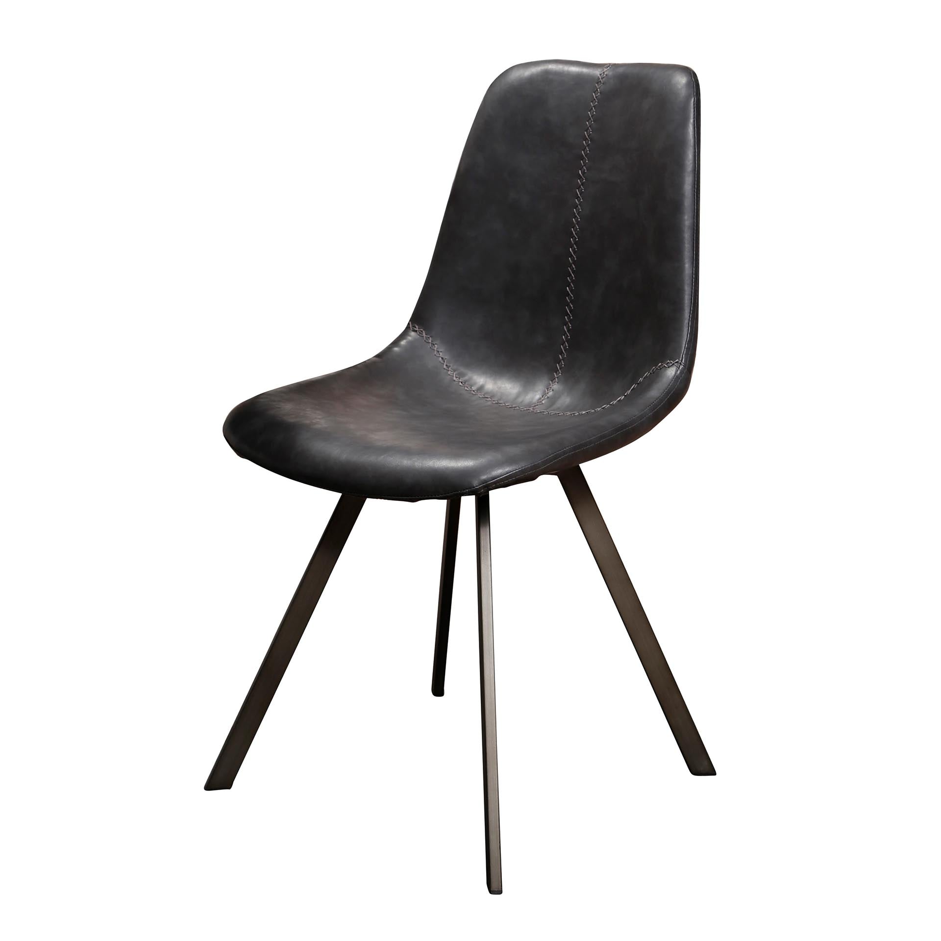 Stoel Zig Zag Verpakt Per 4 Saddle Pu Zwart