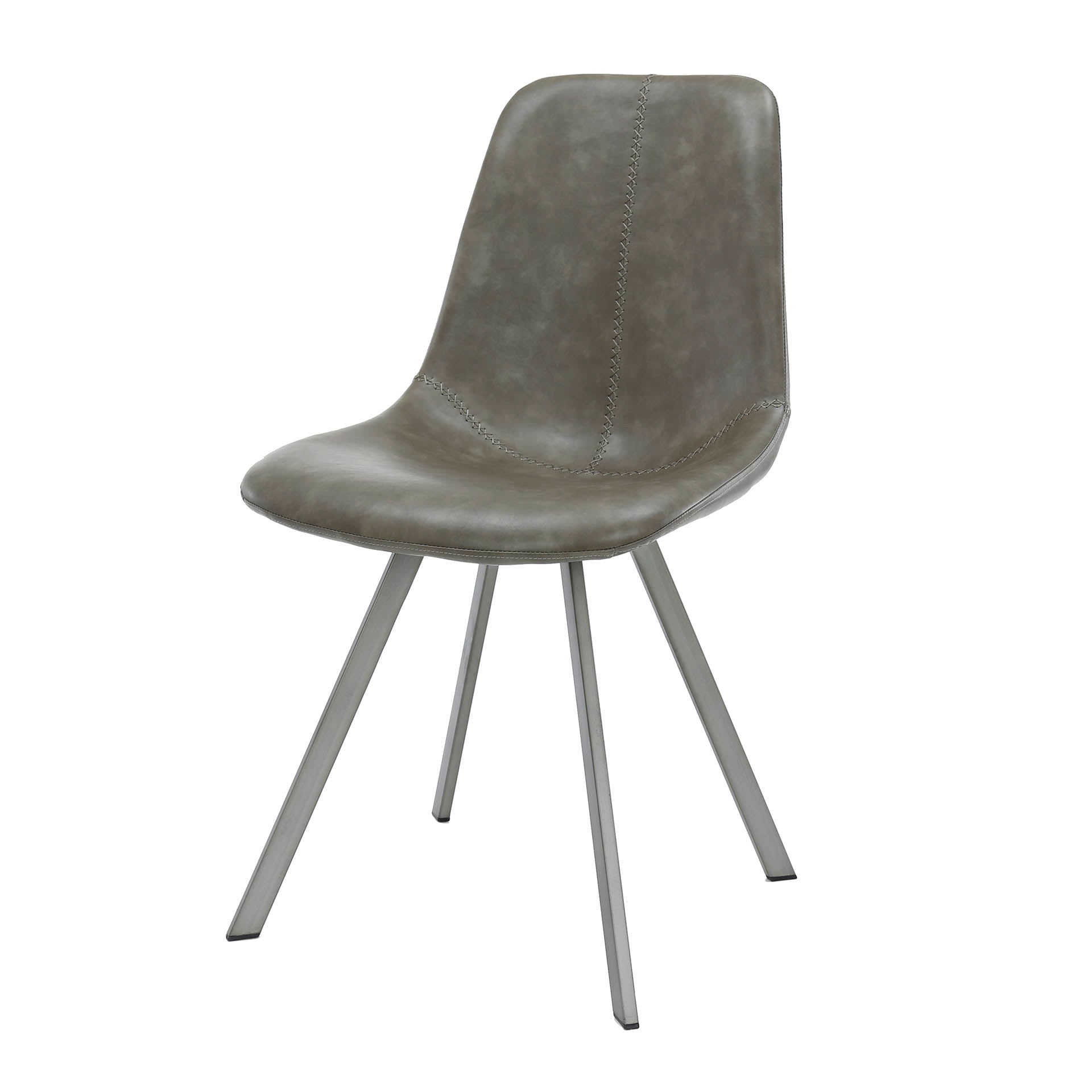 Stoel Zig Zag Verpakt Per 4 Saddle Pu Taupe