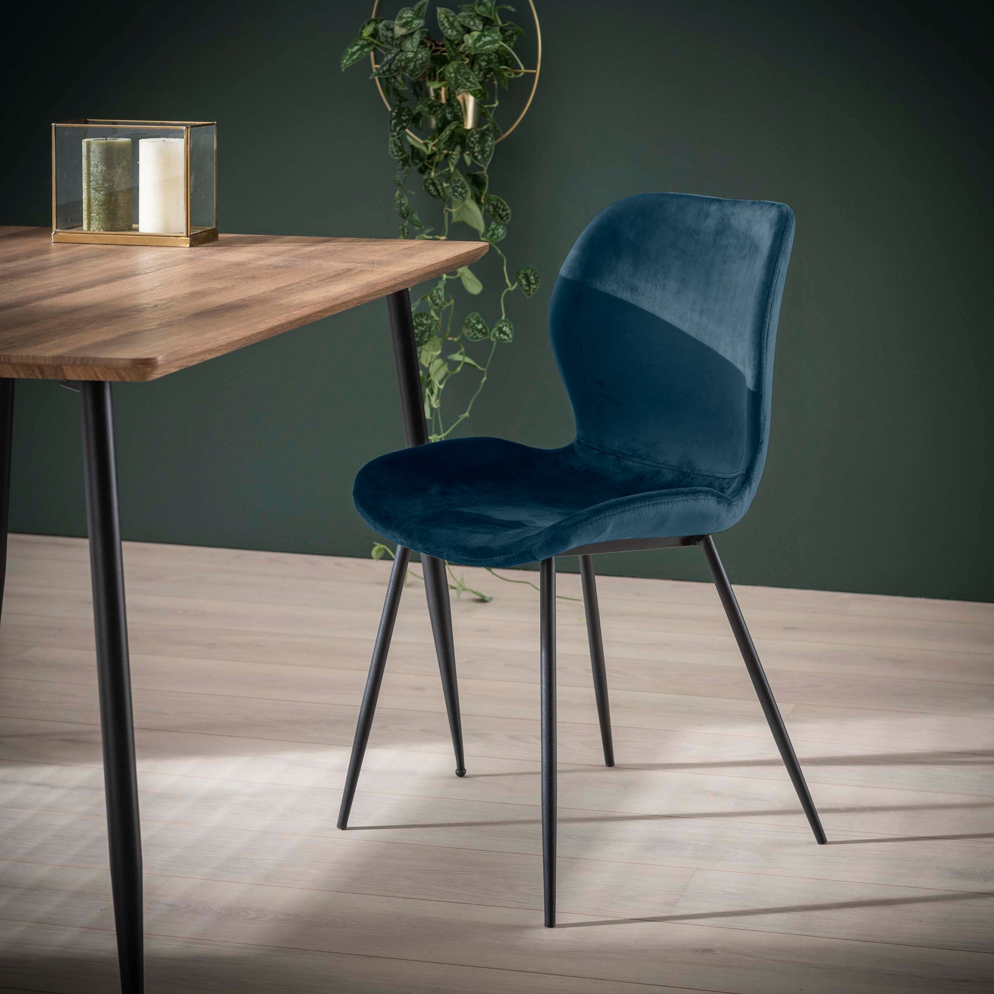 Stoel Rondea verpakt per 4 / Velours blauw