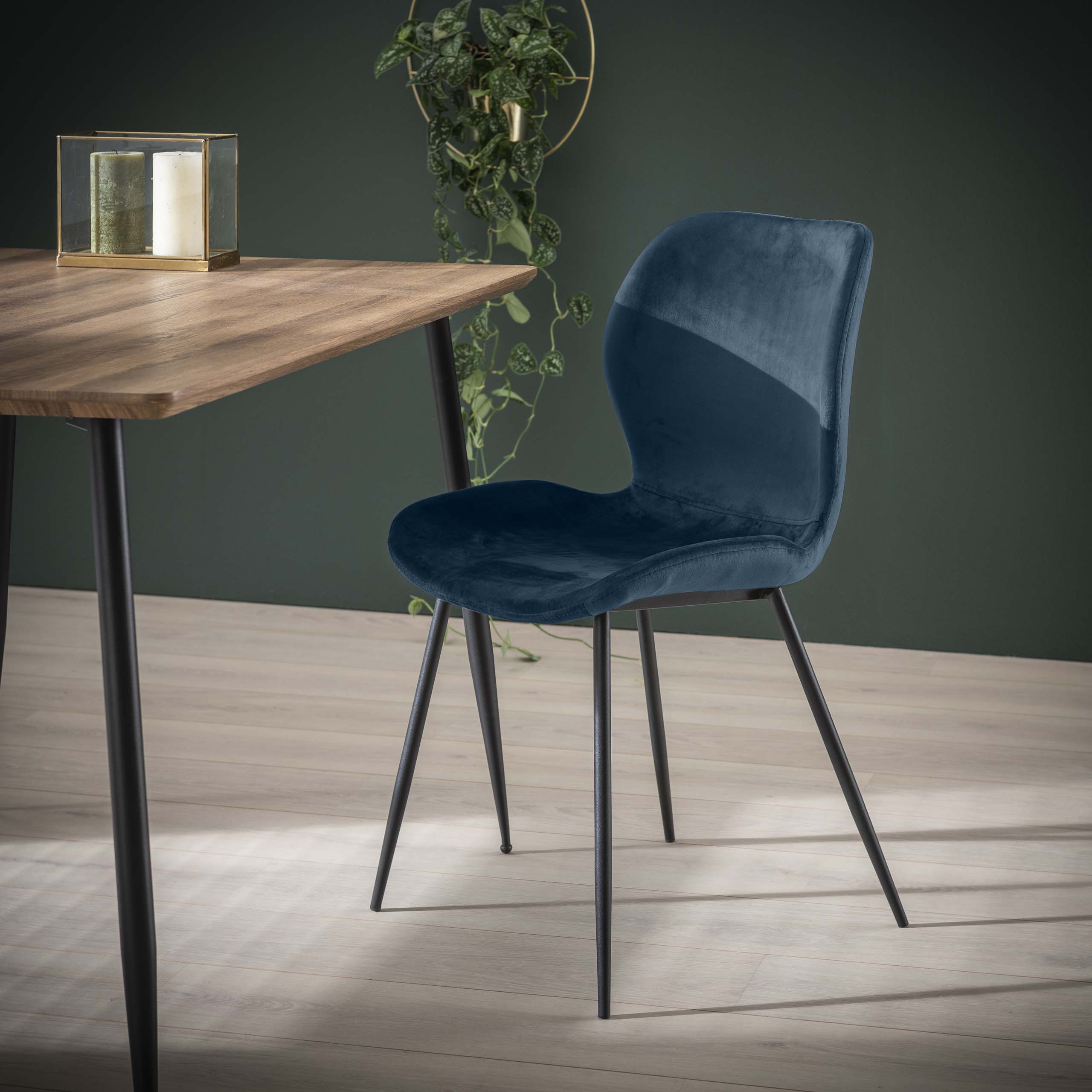 Stoel Rondea verpakt per 4 / Velours blauw