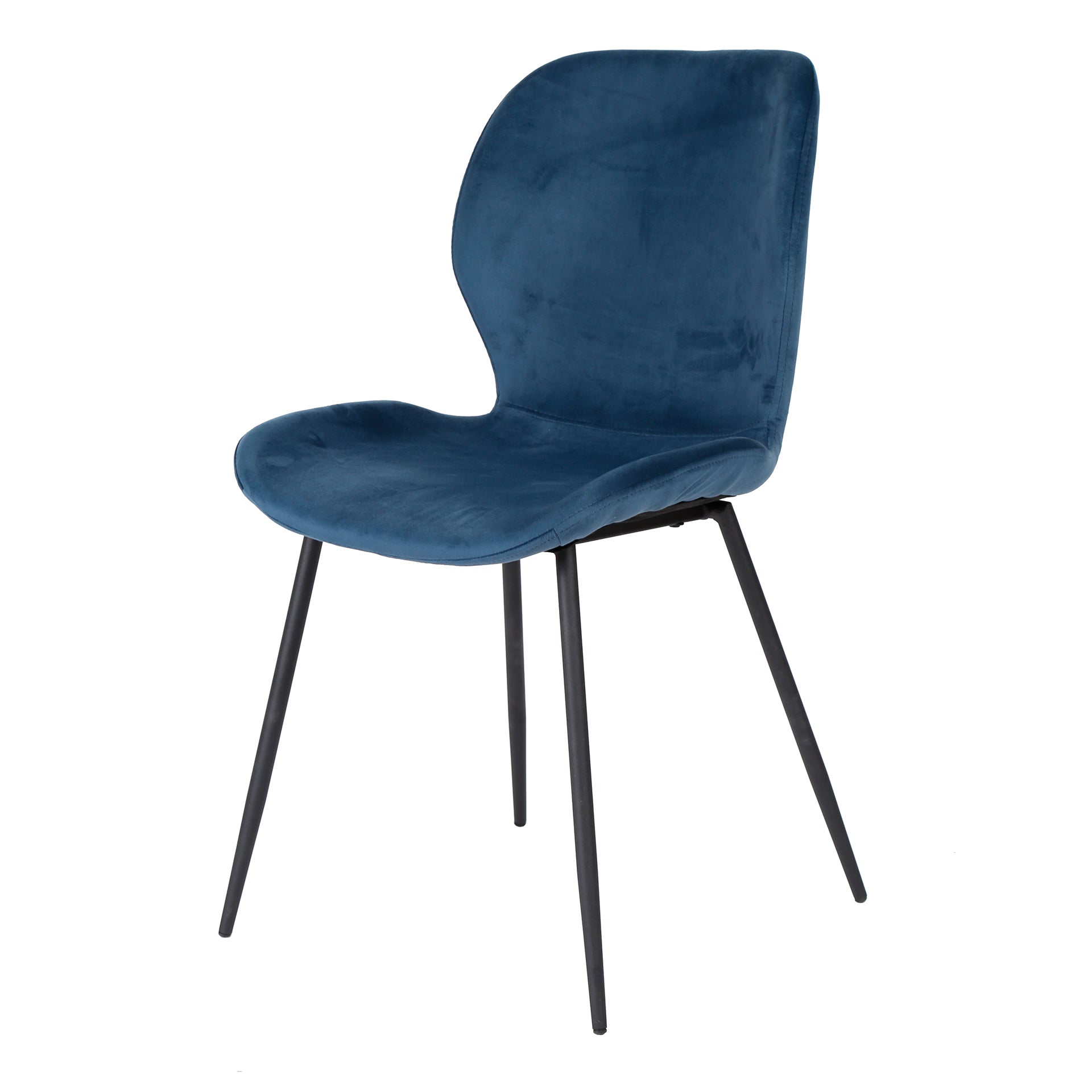 Stoel Rondea Verpakt Per 4 Velours Blauw