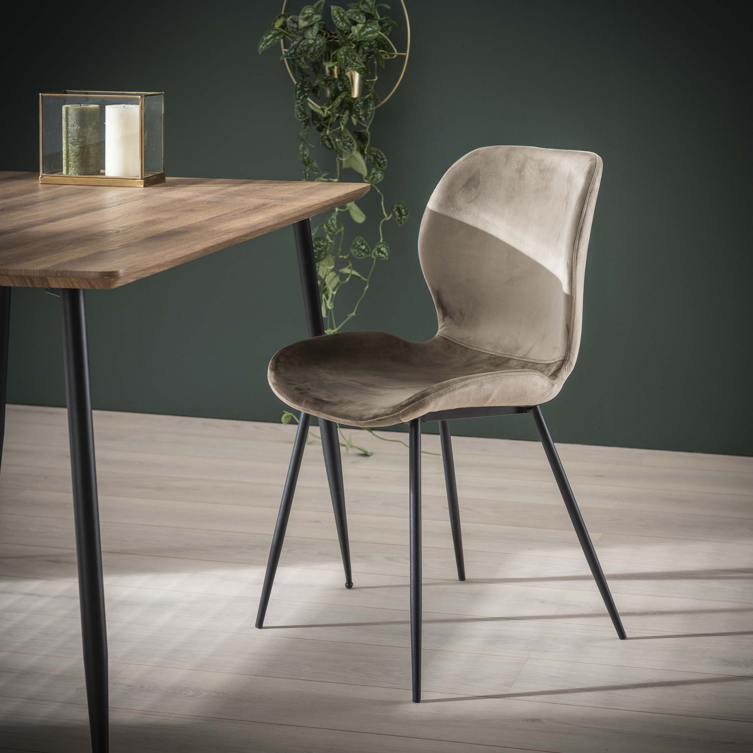 Stoel Rondea verpakt per 4 / Velours champagne