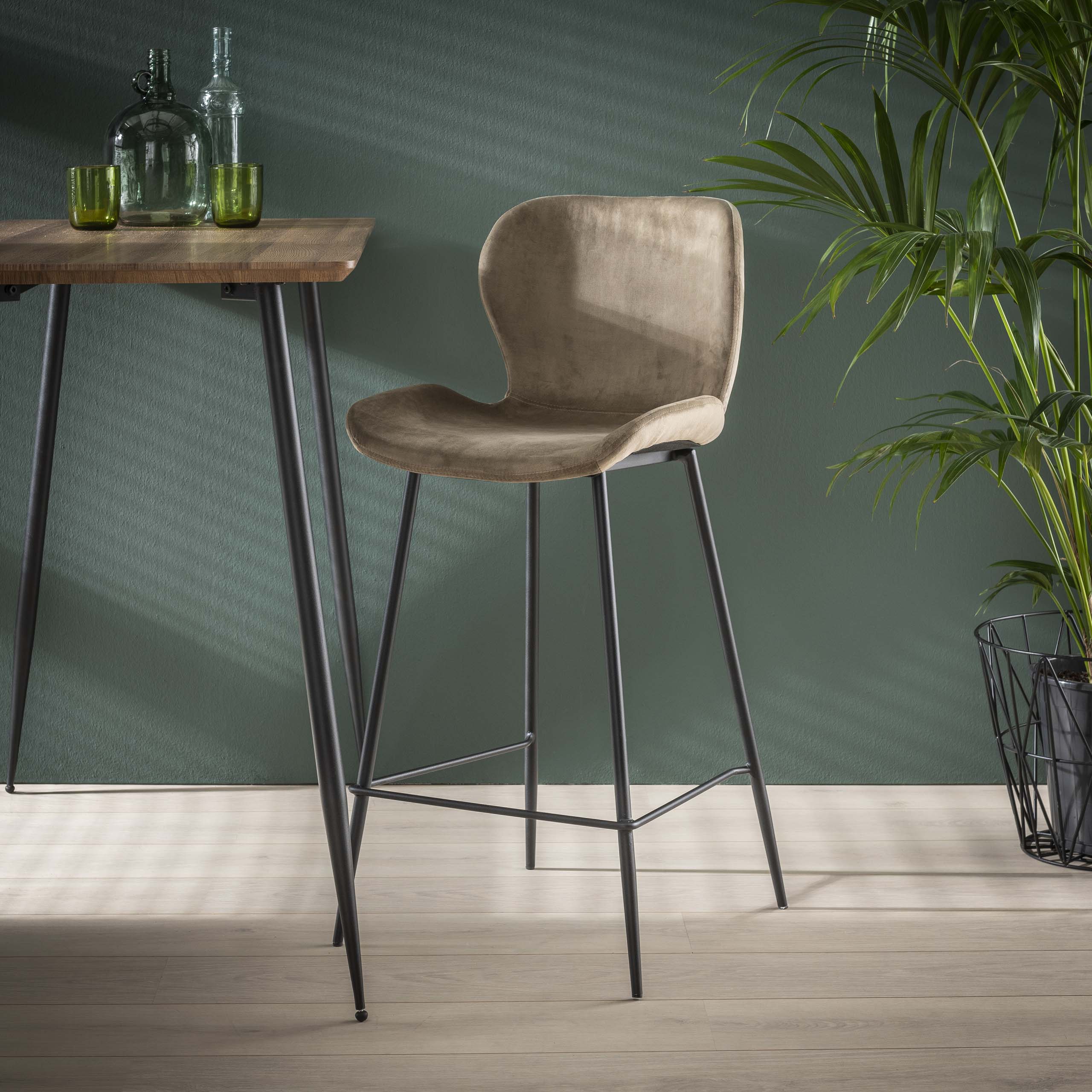 Barstoel Rondea verpakt per 4 / Velours champagne