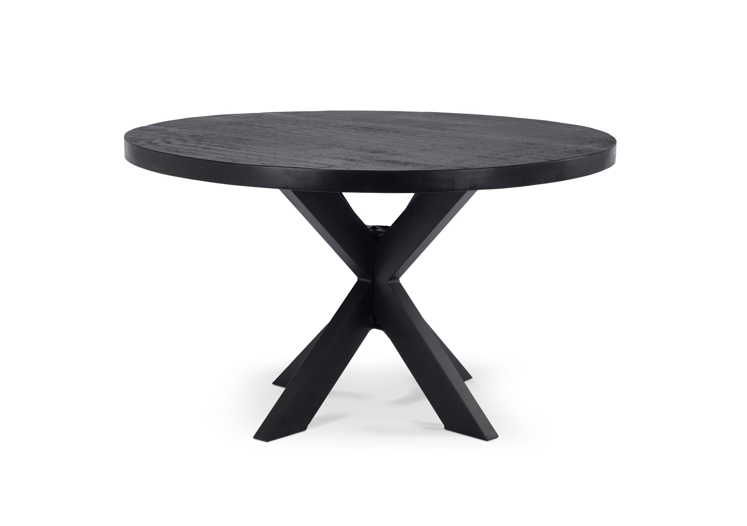 Eettafel Vision Black Rond 130 (potenset 85x85) Wood Zwart Spider Leg Black