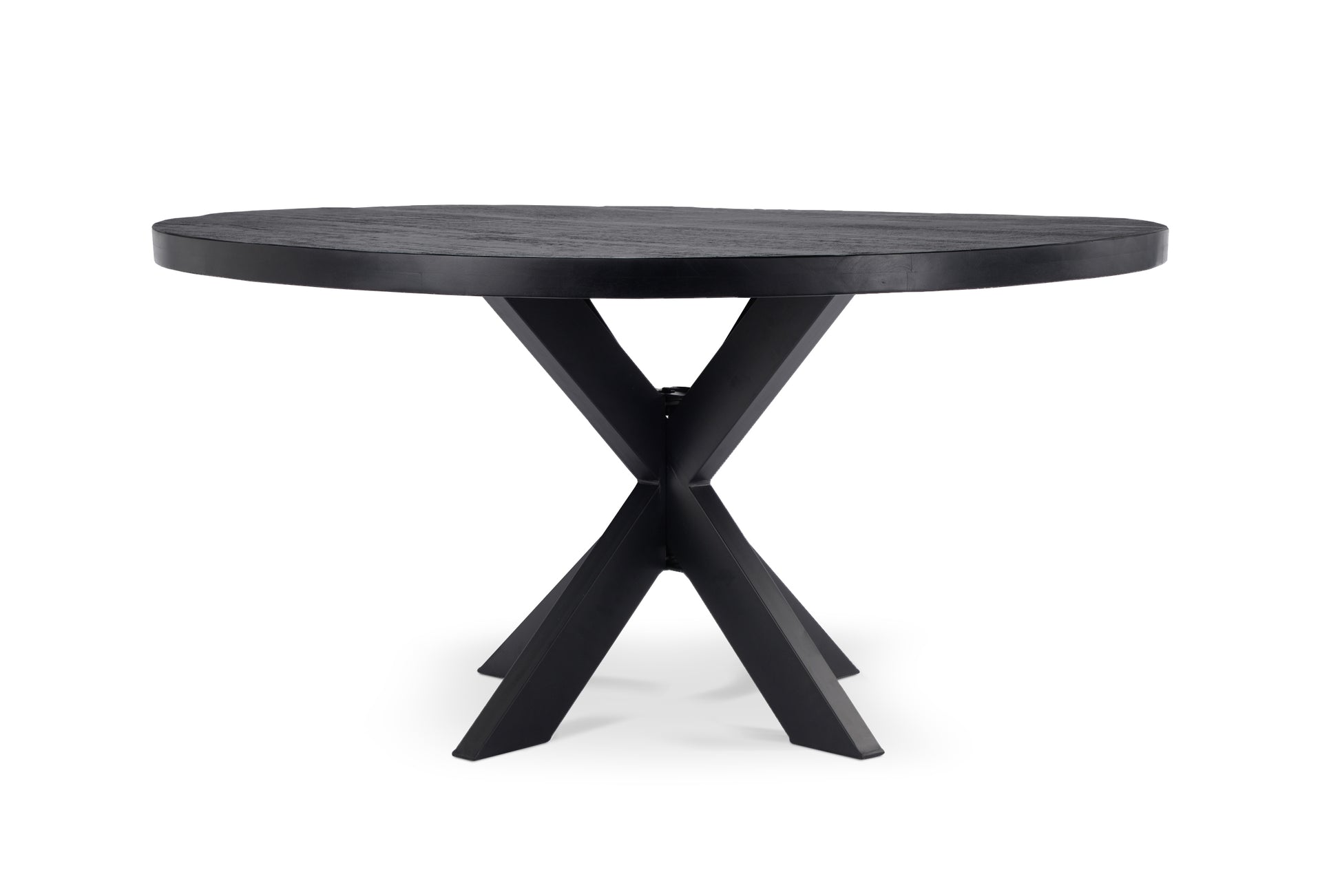 Eettafel Vision Black Rond 150 (potenset 85x85) Wood Zwart Spider Leg Black
