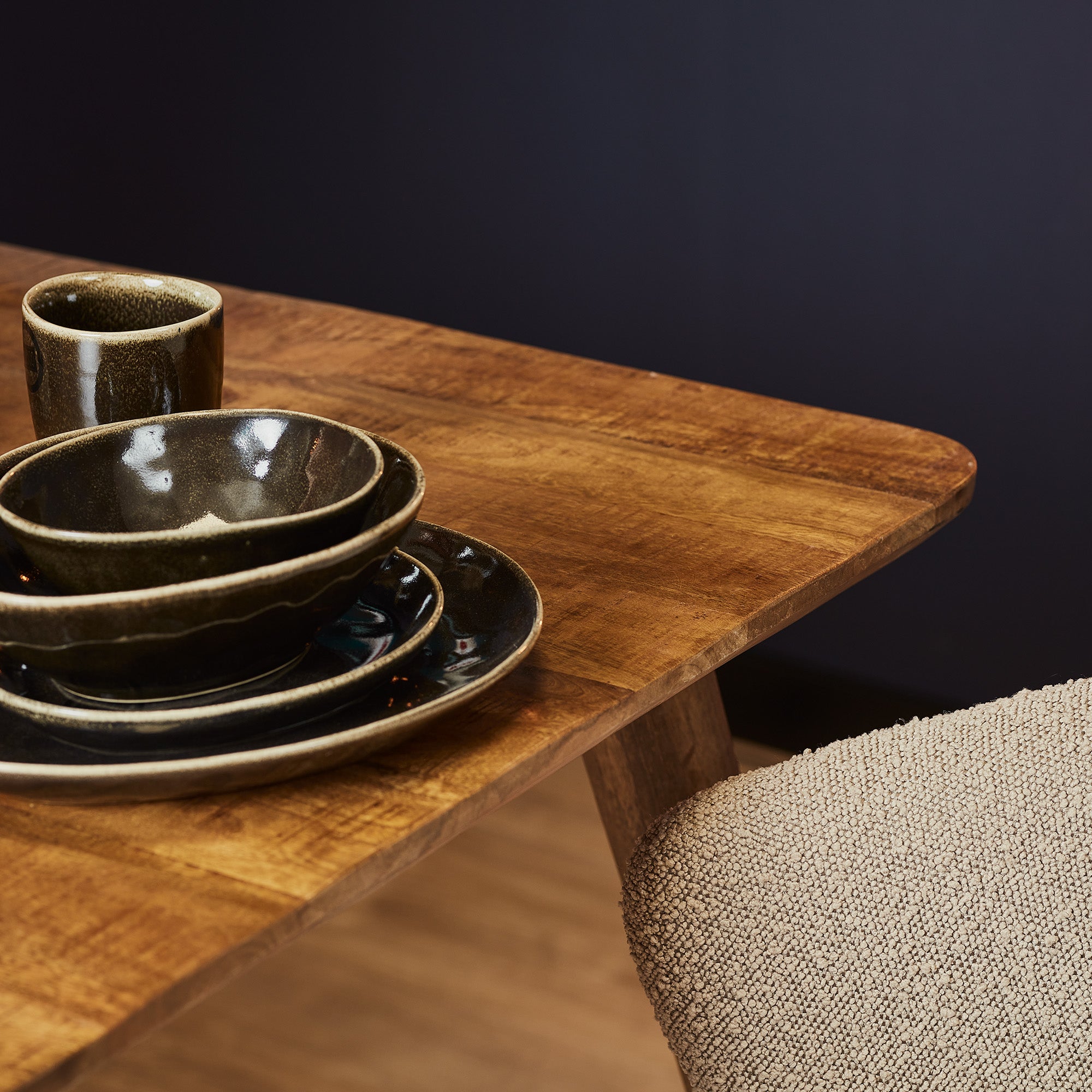 Vierkante eettafel Omaha Naturel Mangohout 90 cm