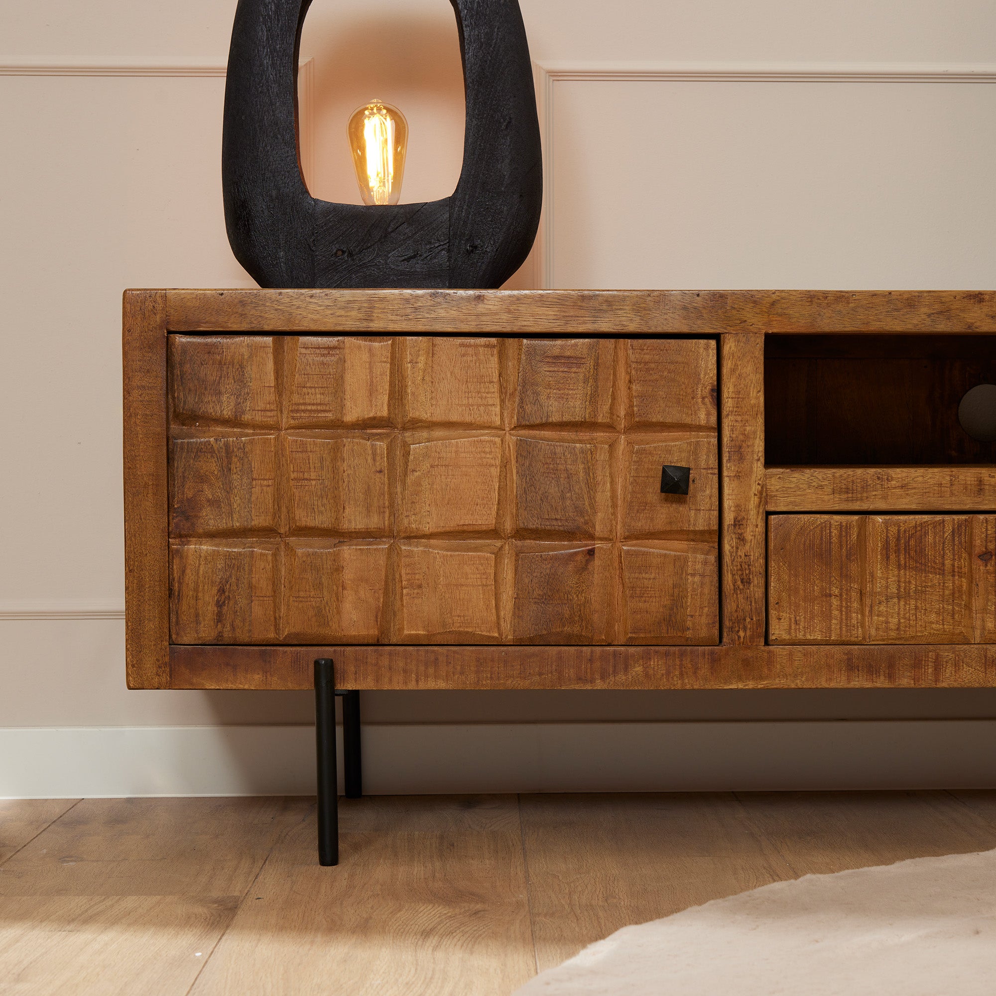 Tv meubel Brandy Naturel Mangohout 180 cm