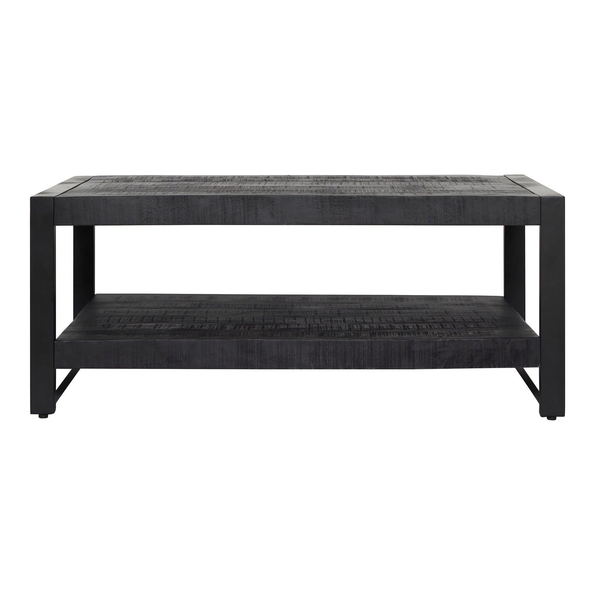 Salontafel Boaz met onderblad Zwart Mangohout 110 cm