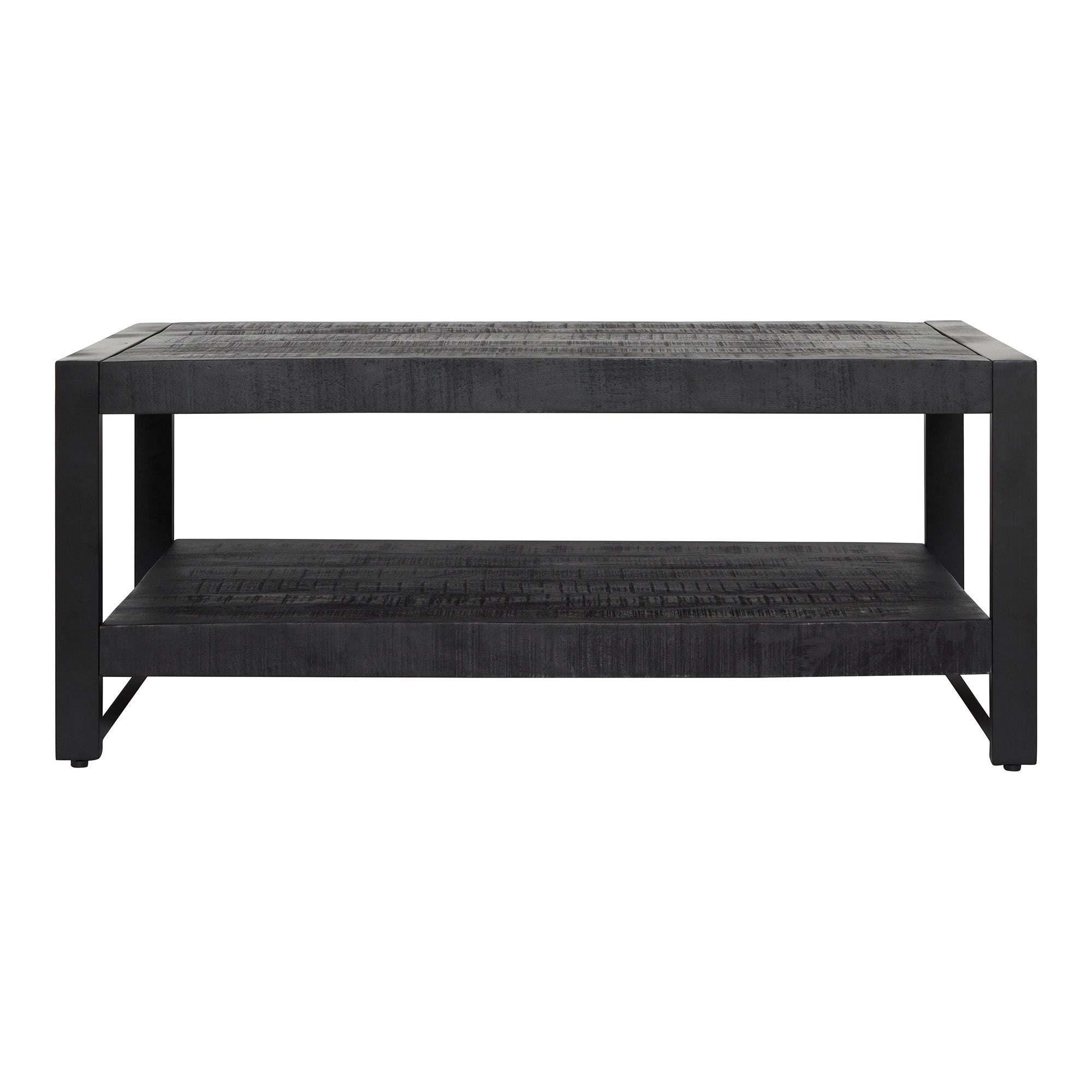 Salontafel Boaz met onderblad Zwart Mangohout 110 cm