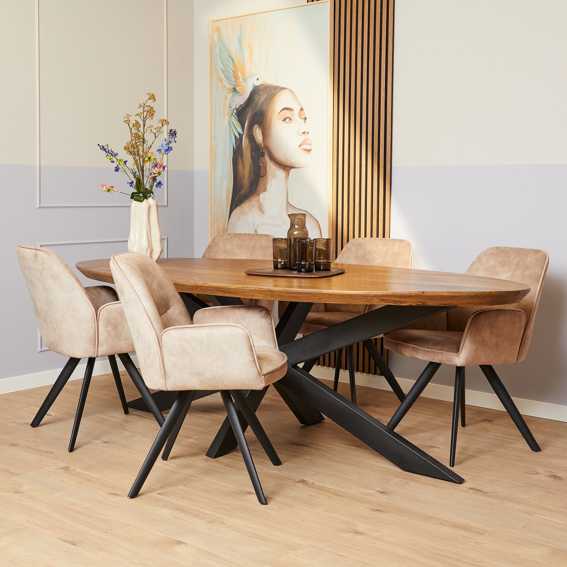 Eetkamerstoel Nova Beige  Velvet