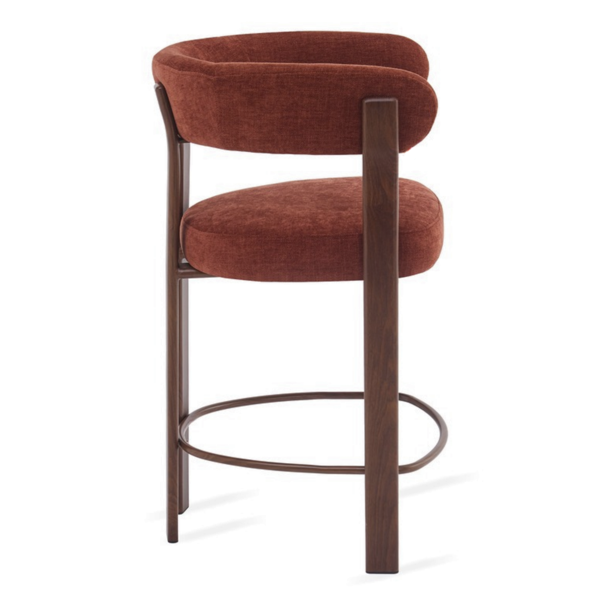 Barkruk Rose - Burgundy met armleuning
