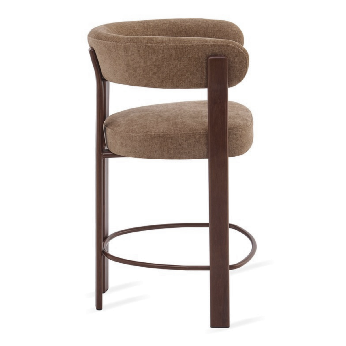 Barkruk Rose - Taupe met armleuning