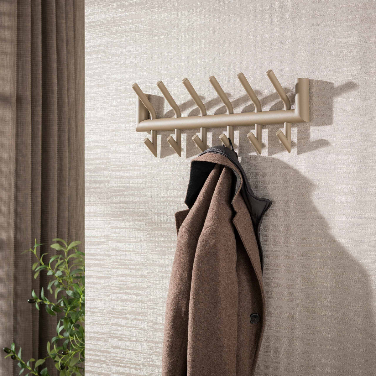 Kapstok Tubo 2x6 haken / Beige