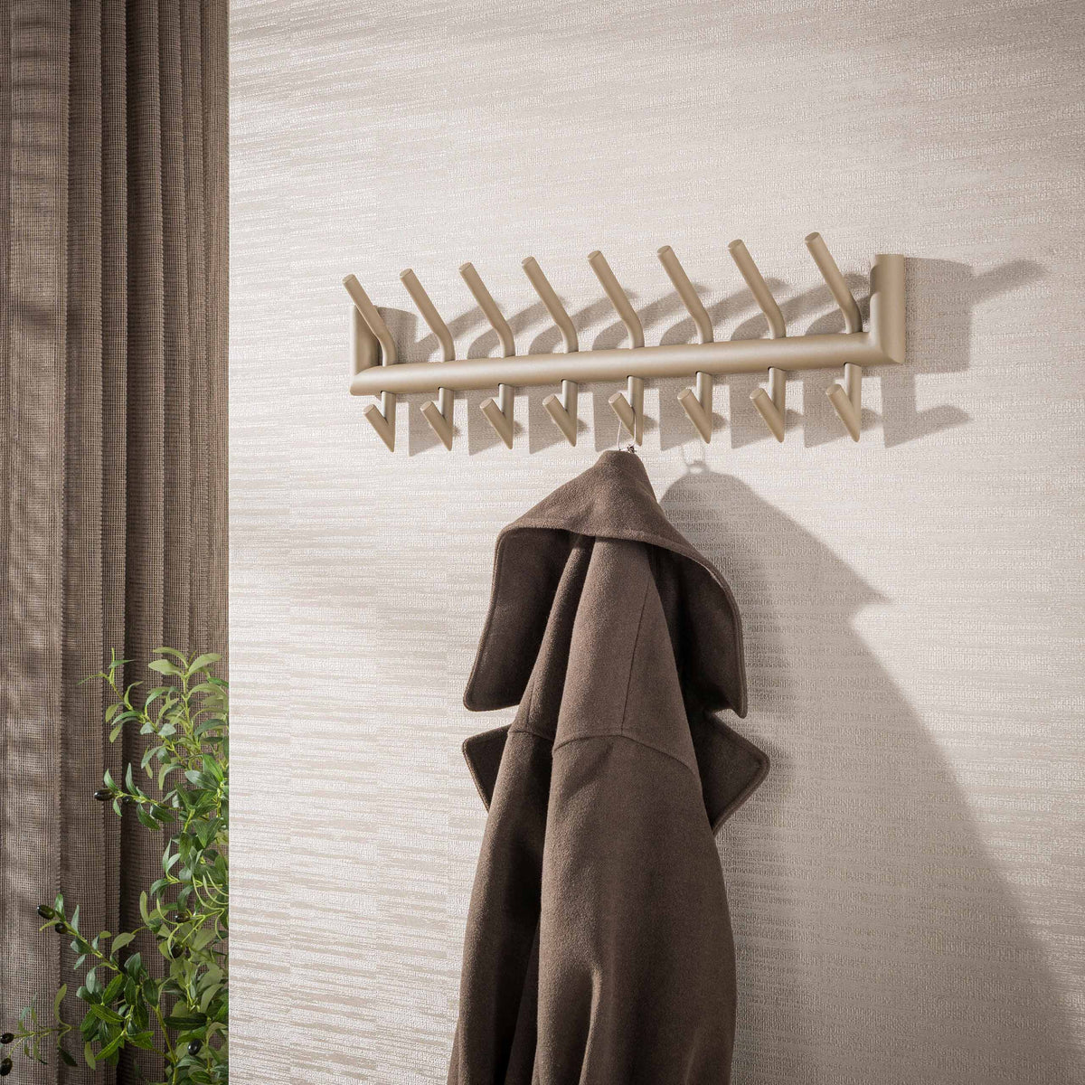 Kapstok Tubo 2x8 haken / Beige