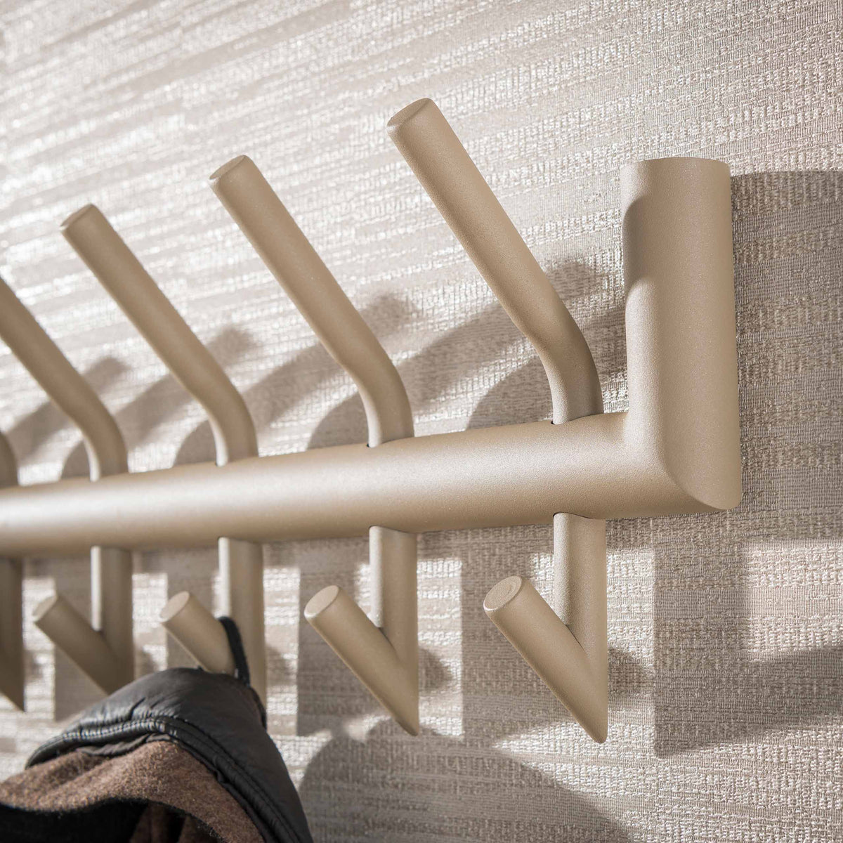 Kapstok Tubo 2x8 haken / Beige