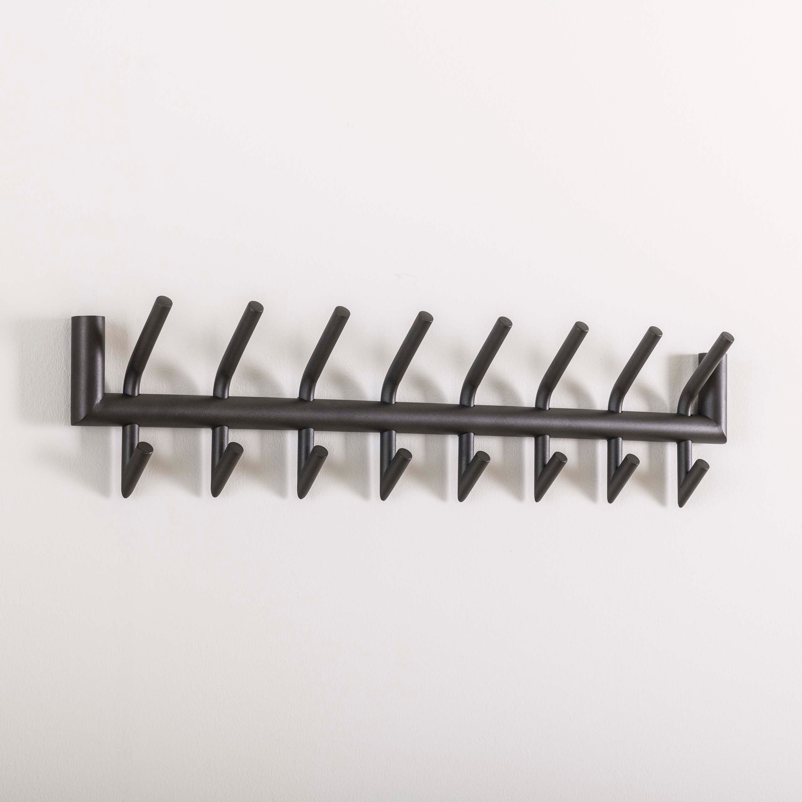 Kapstok Tubo 2X8 Haken Mat Donkergrijs