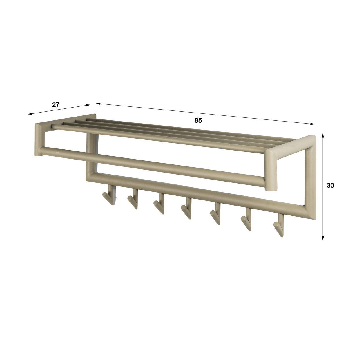 Kapstok Tubo 7 haken / Beige