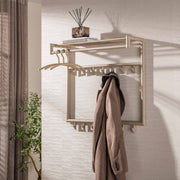 Kapstok Tubo hoog 2x7 haken / Beige