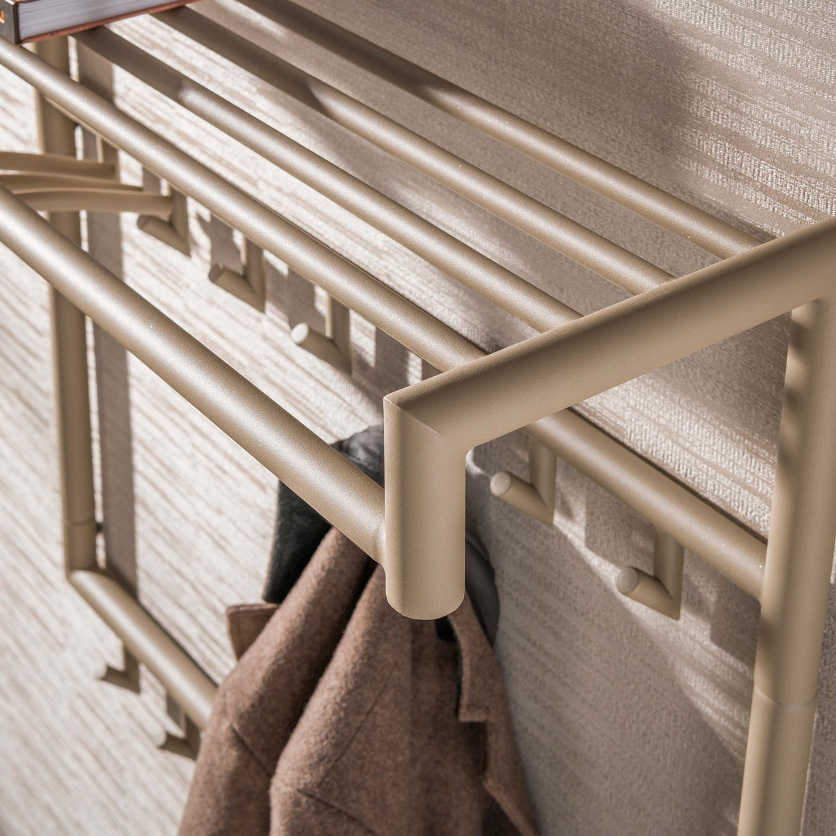 Kapstok Tubo hoog 2x7 haken / Beige