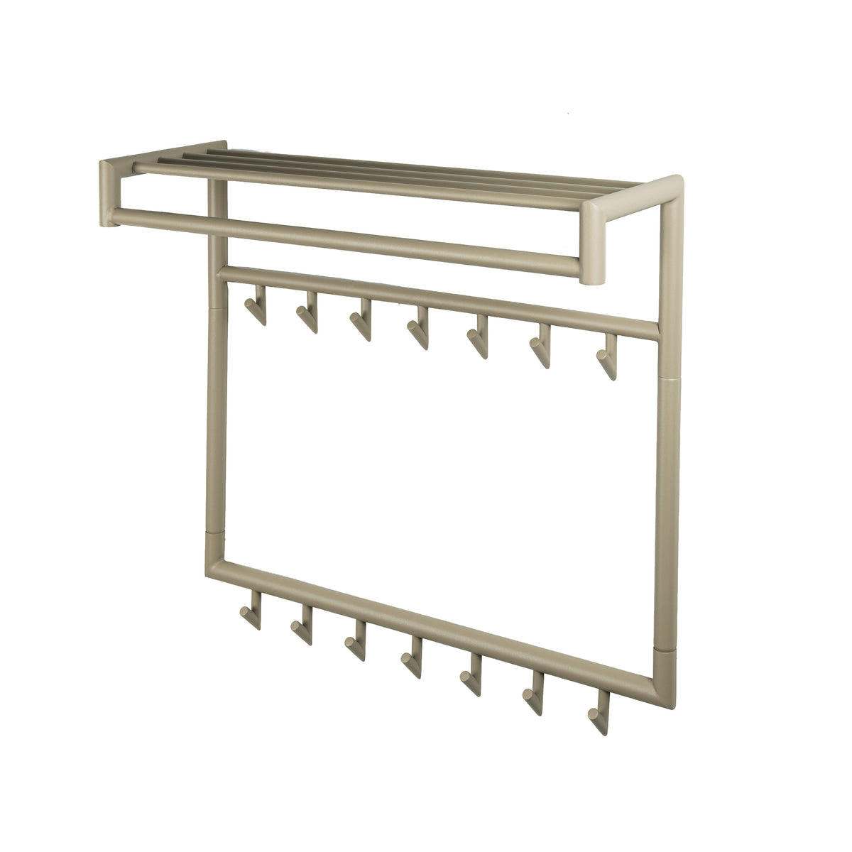 Kapstok Tubo hoog 2x7 haken / Beige