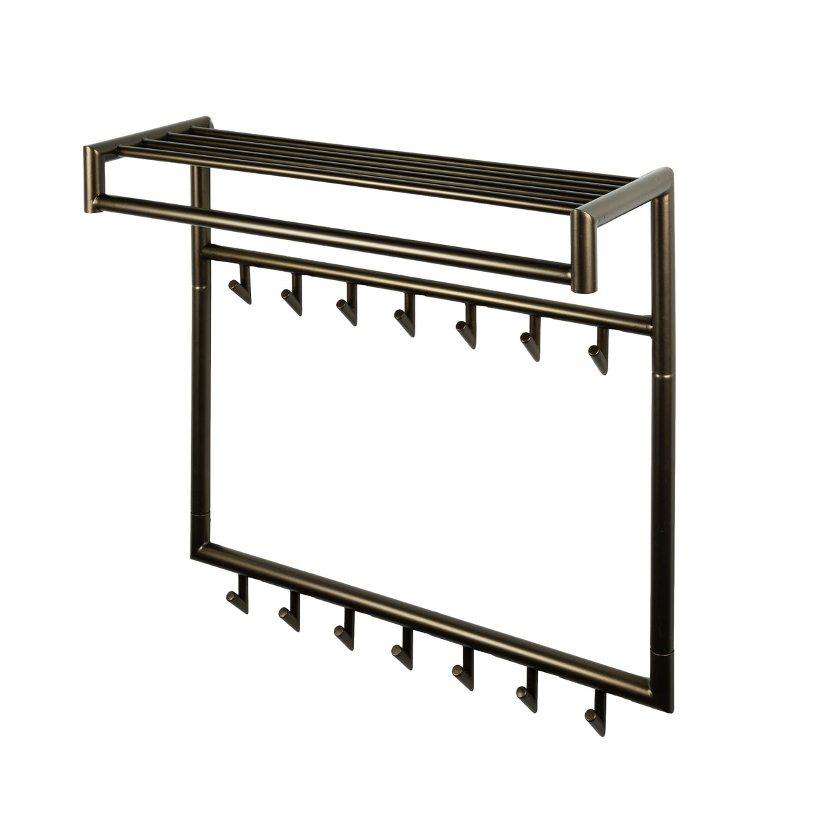 Kapstok Tubo hoog 2x7 haken / Drift brown