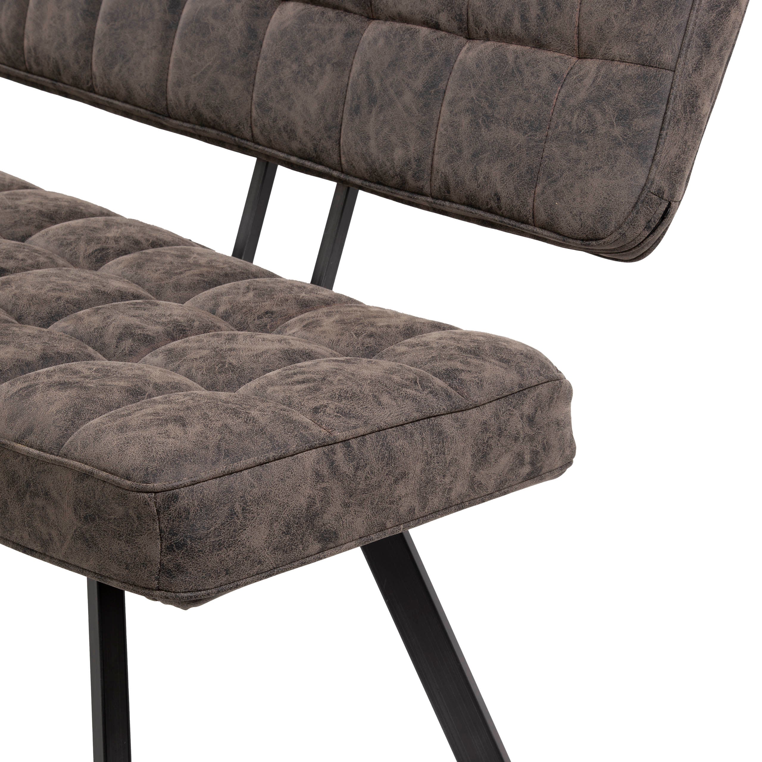 Eetkamerbank 180Cm Wax Pu Donkerbruin