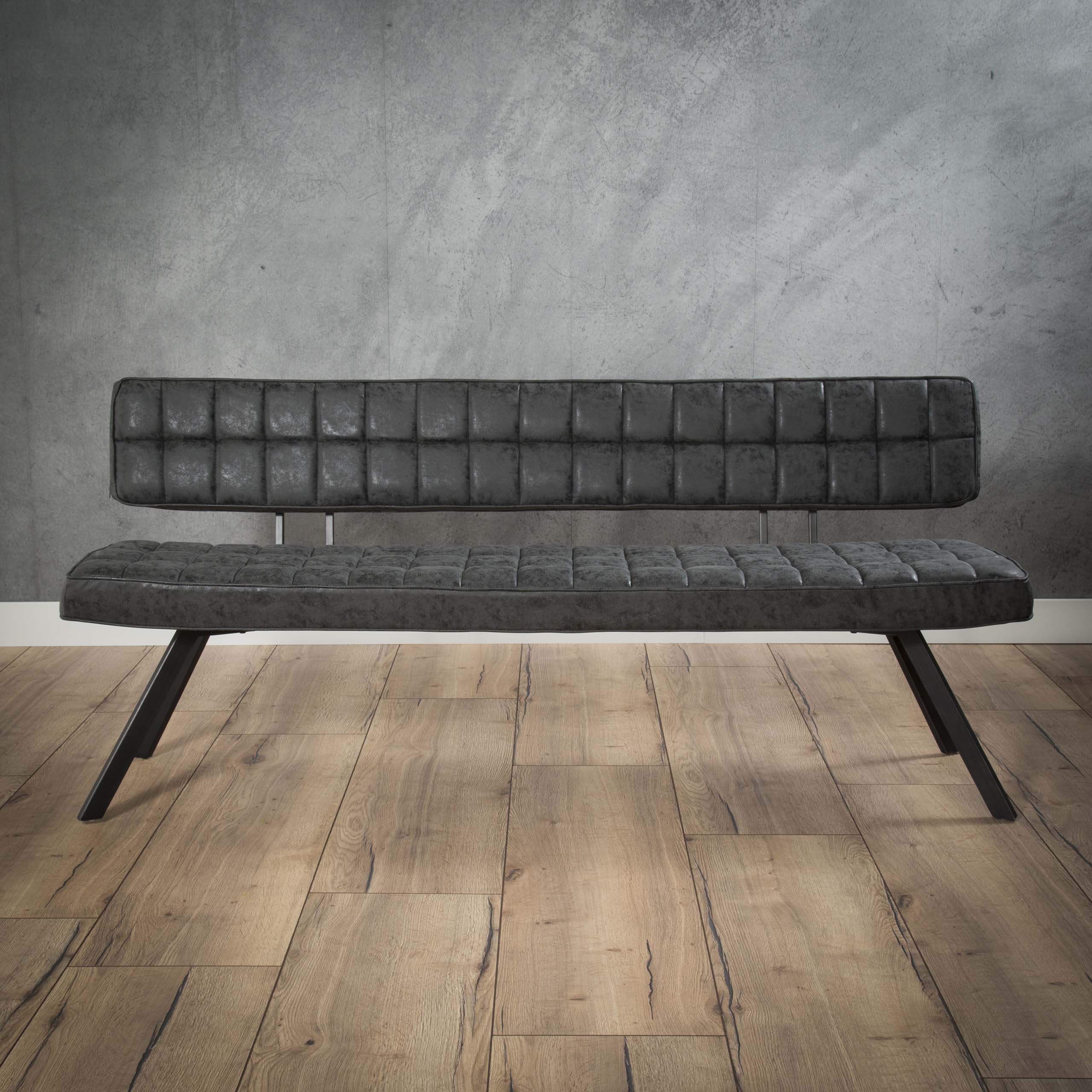 Eetkamerbank 180cm / Wax PU zwart