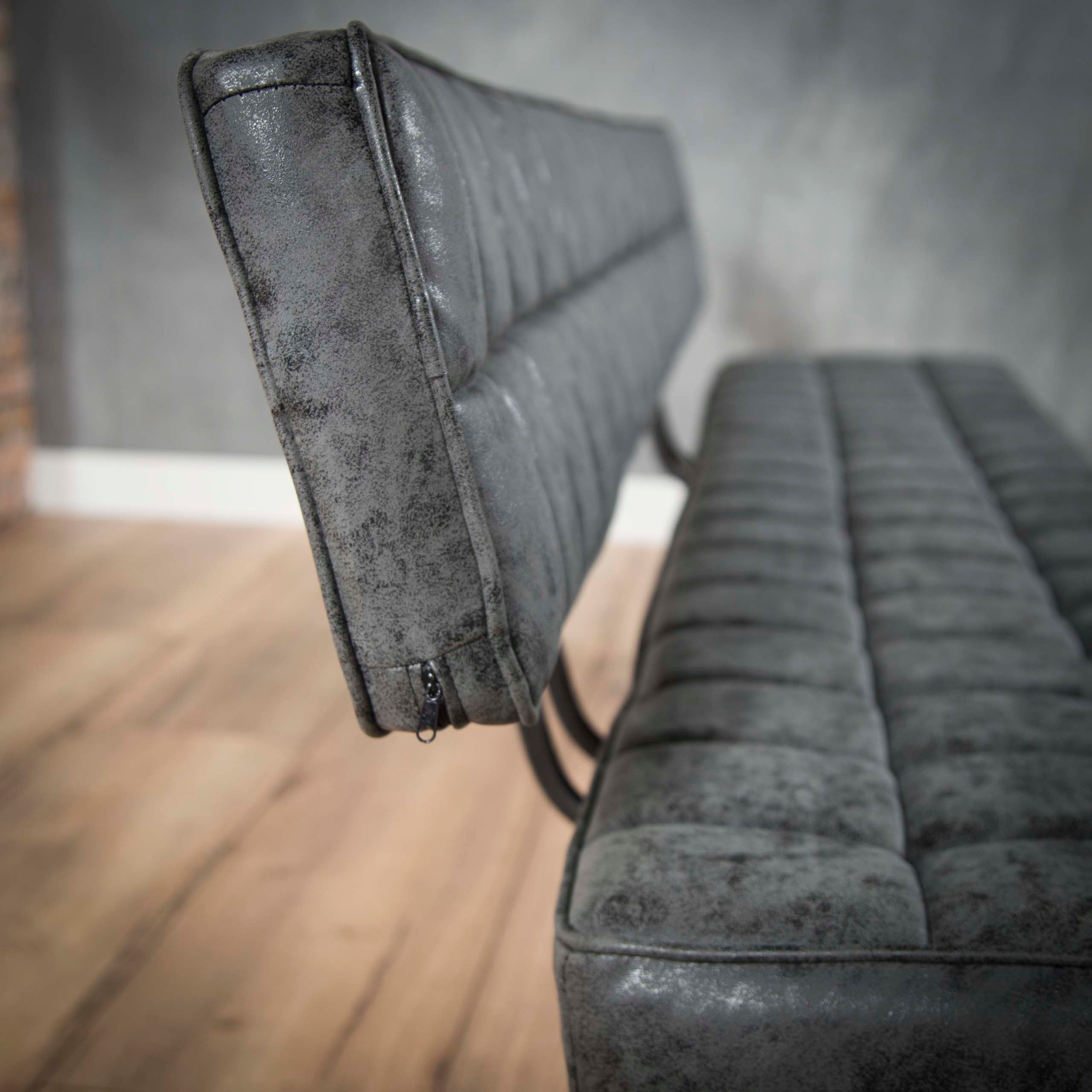 Eetkamerbank 180Cm Wax Pu Zwart