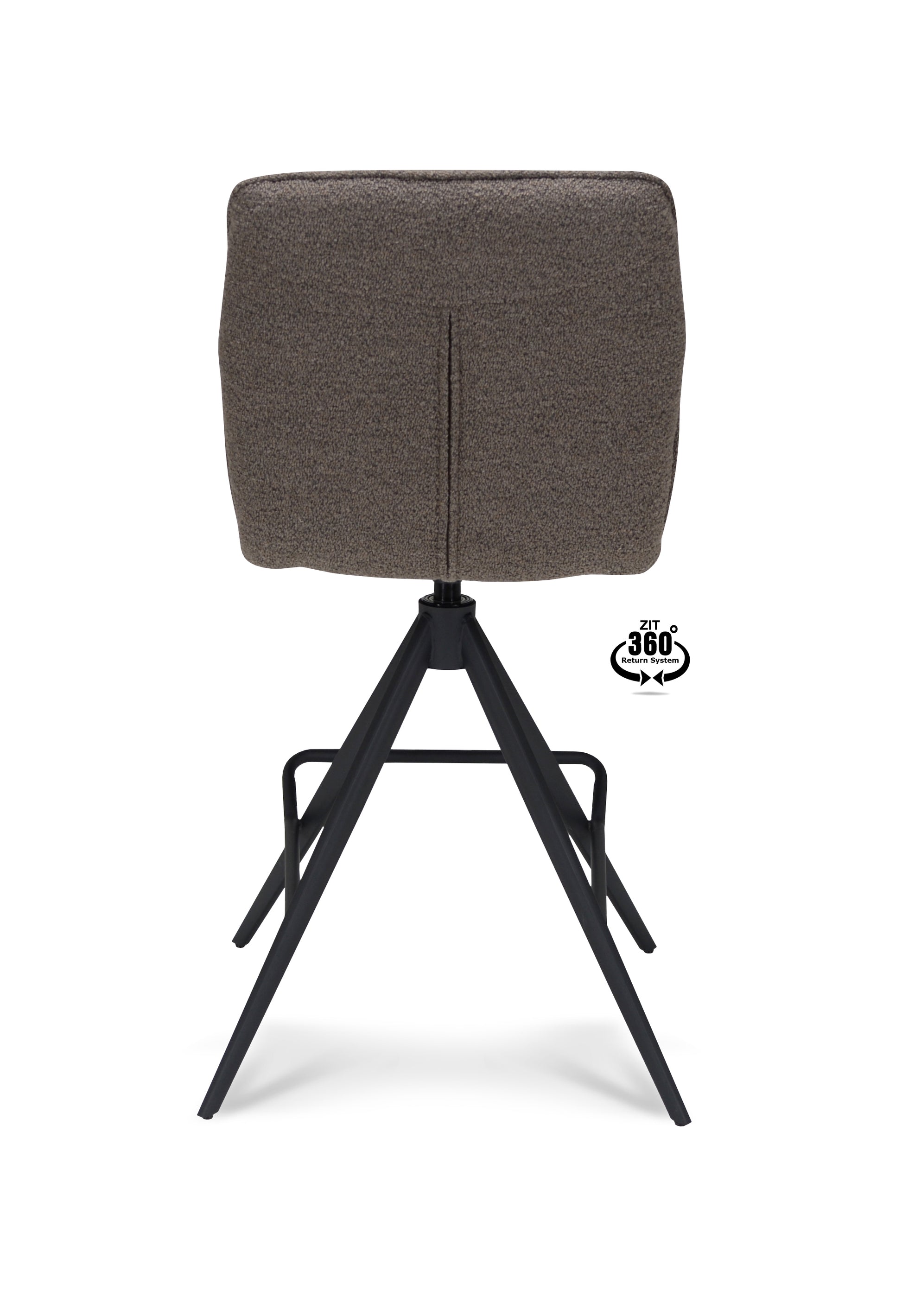 Barkruk Bliss - ZH 65 Stof Alpine Bruin Leg Black 360° Return-system