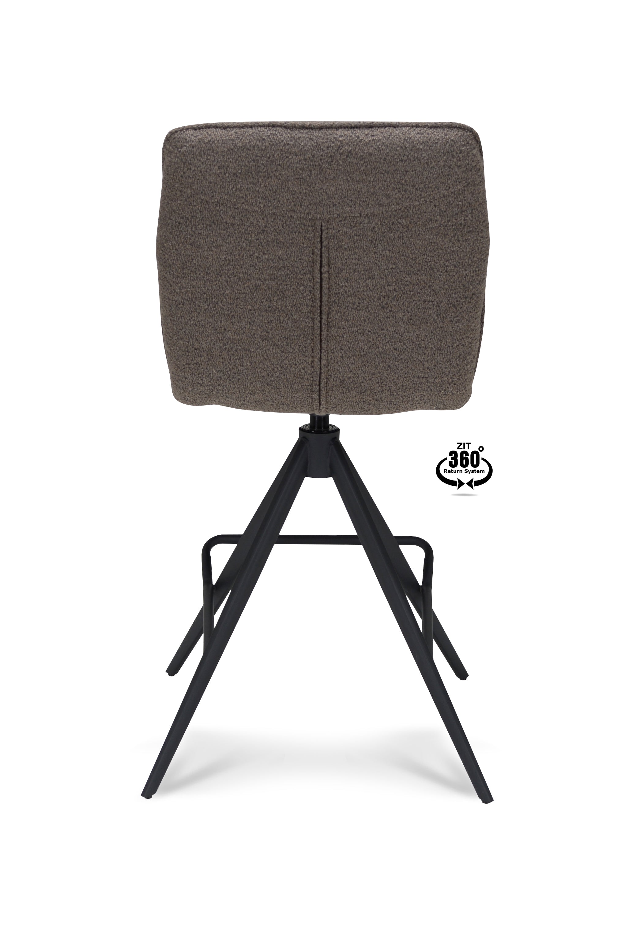 Barkruk Bliss - ZH 65 Stof Alpine Bruin Leg Black 360° Return-system
