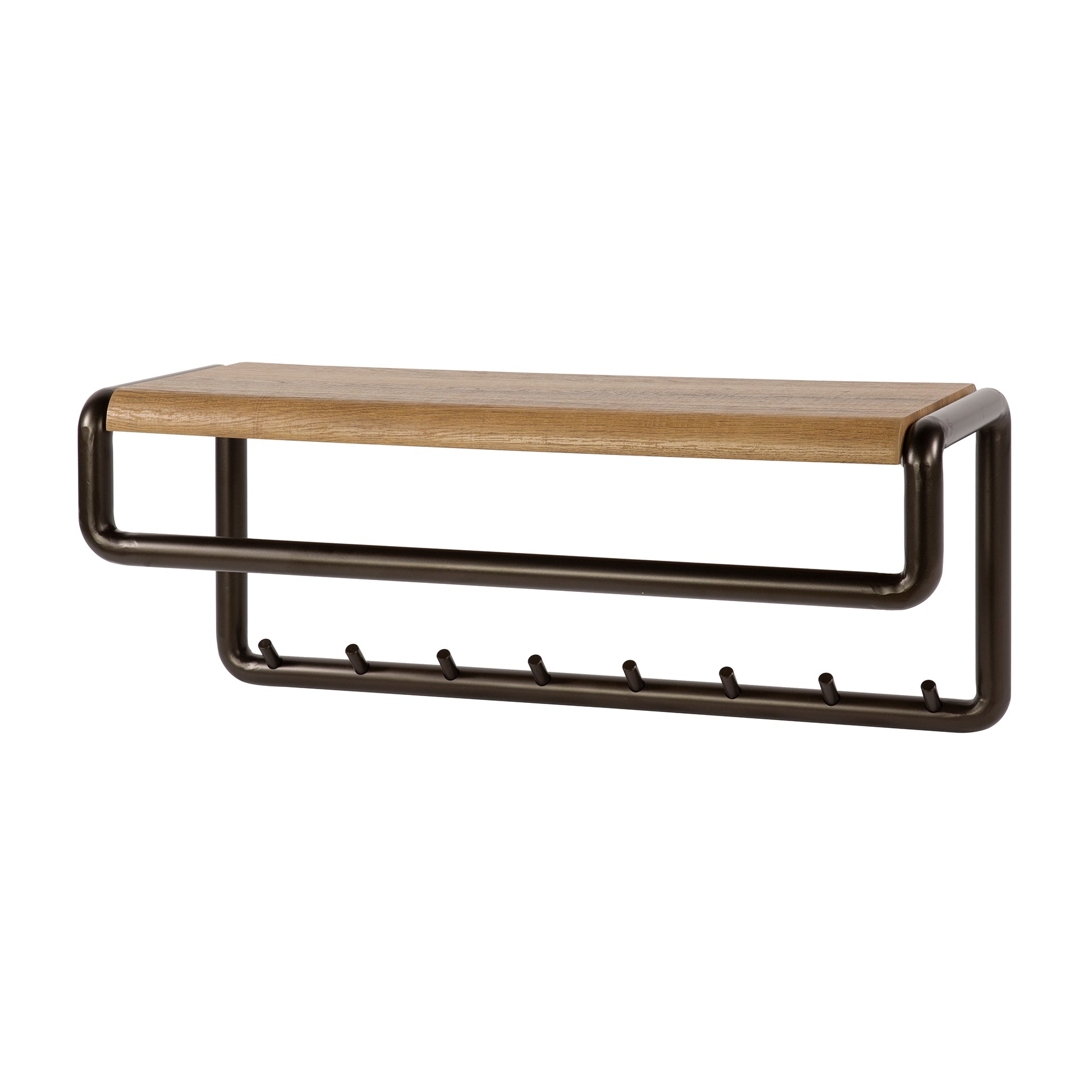 Kapstok Luno Roede En Hoedenplank 8 Haken Drift Brown