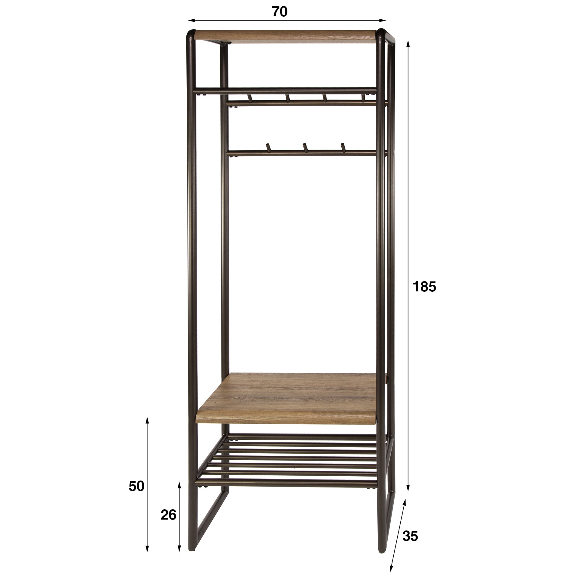 Garderobemeubel Luno 70Cm Drift Brown