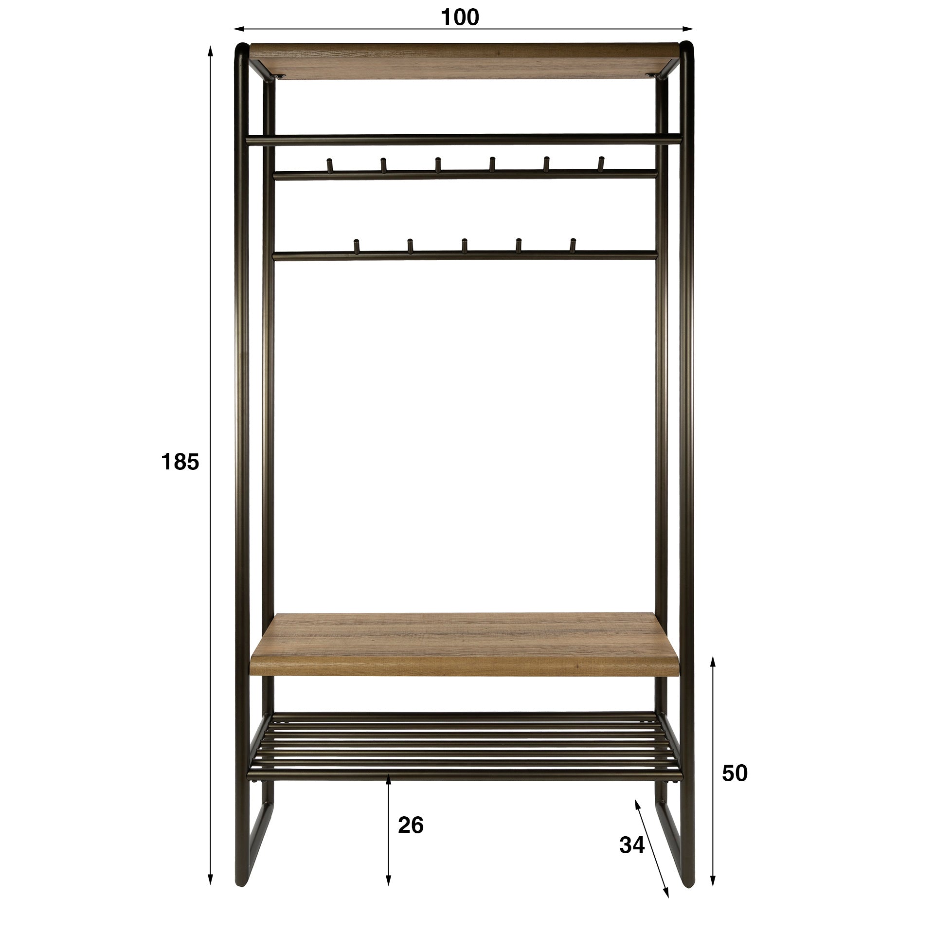 Garderobemeubel Luno 100Cm Drift Brown