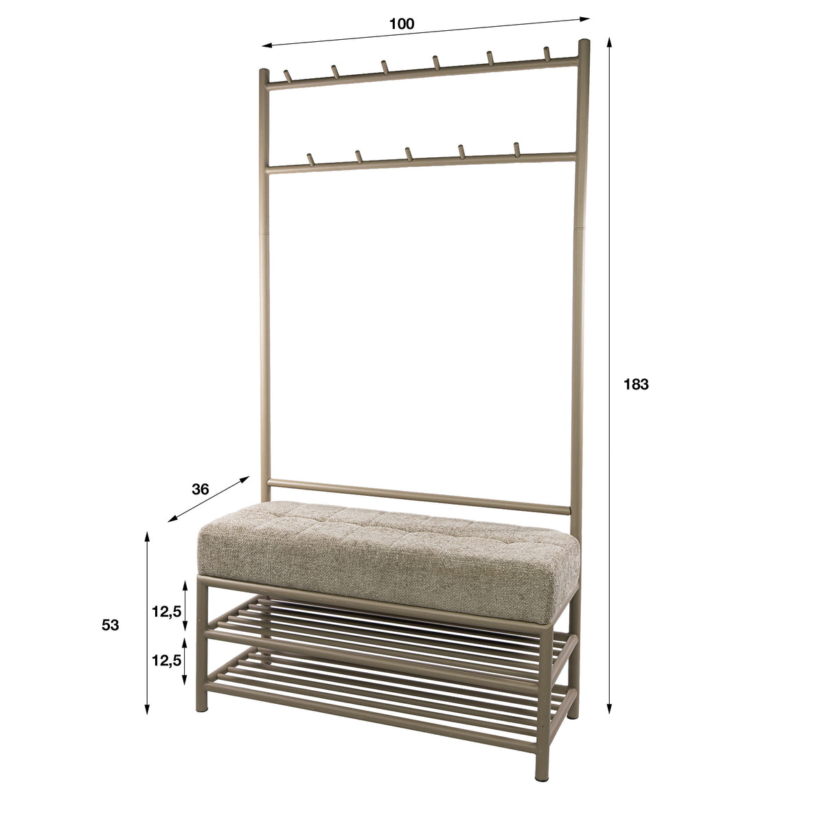 Garderobebank Luno 100cm / Beige