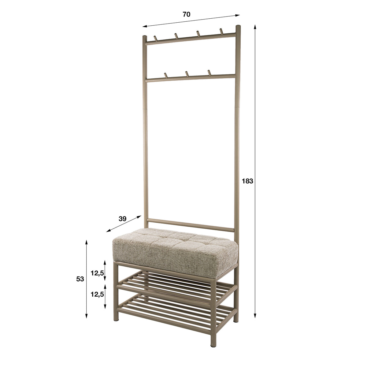 Garderobebank Luno 70cm / Beige
