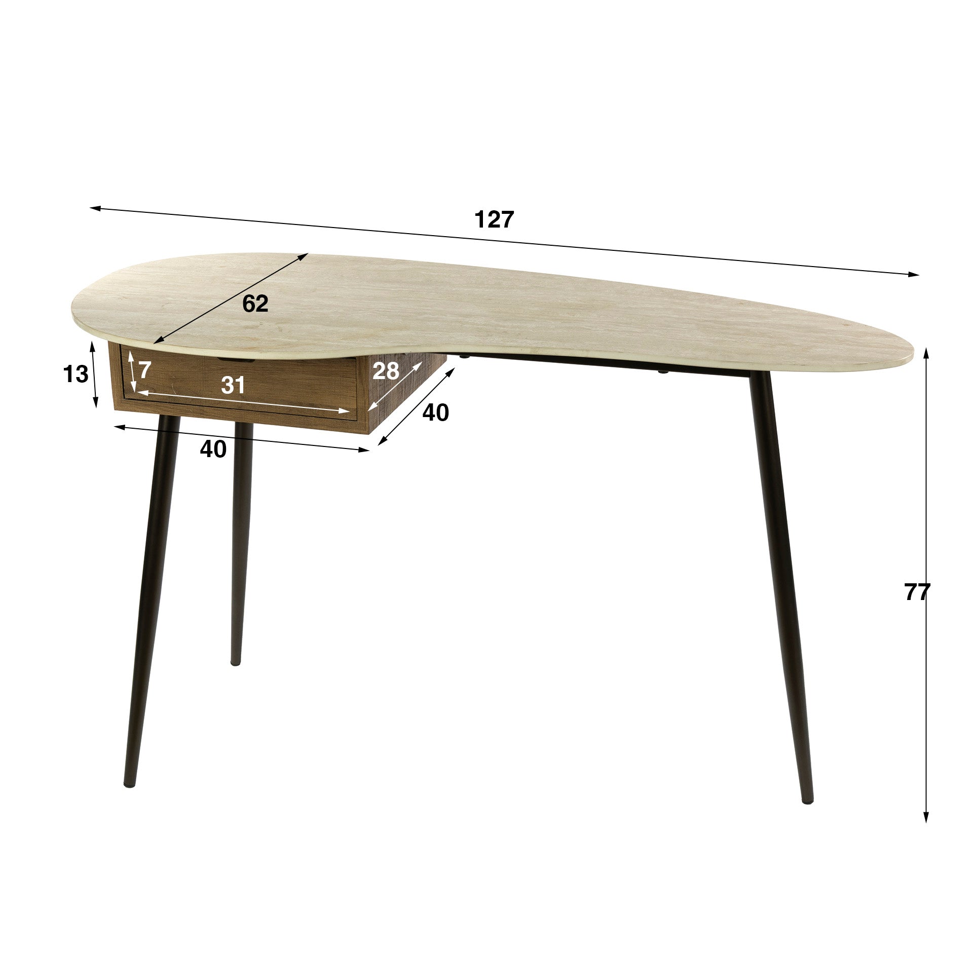 Kaptafel Travino 1 Lade Keramiek Travertin