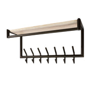 Kapstok Terra roede en hoedenplank 2x7 haken / Melamine travertine