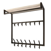Kapstok Terra hoog roede en hoedenplank 3x7 haken / Melamine travertine