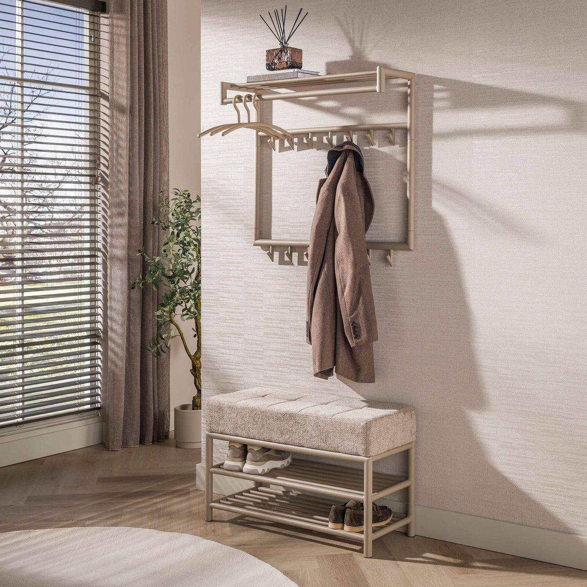 Schoenenbank Terra 85cm / Beige