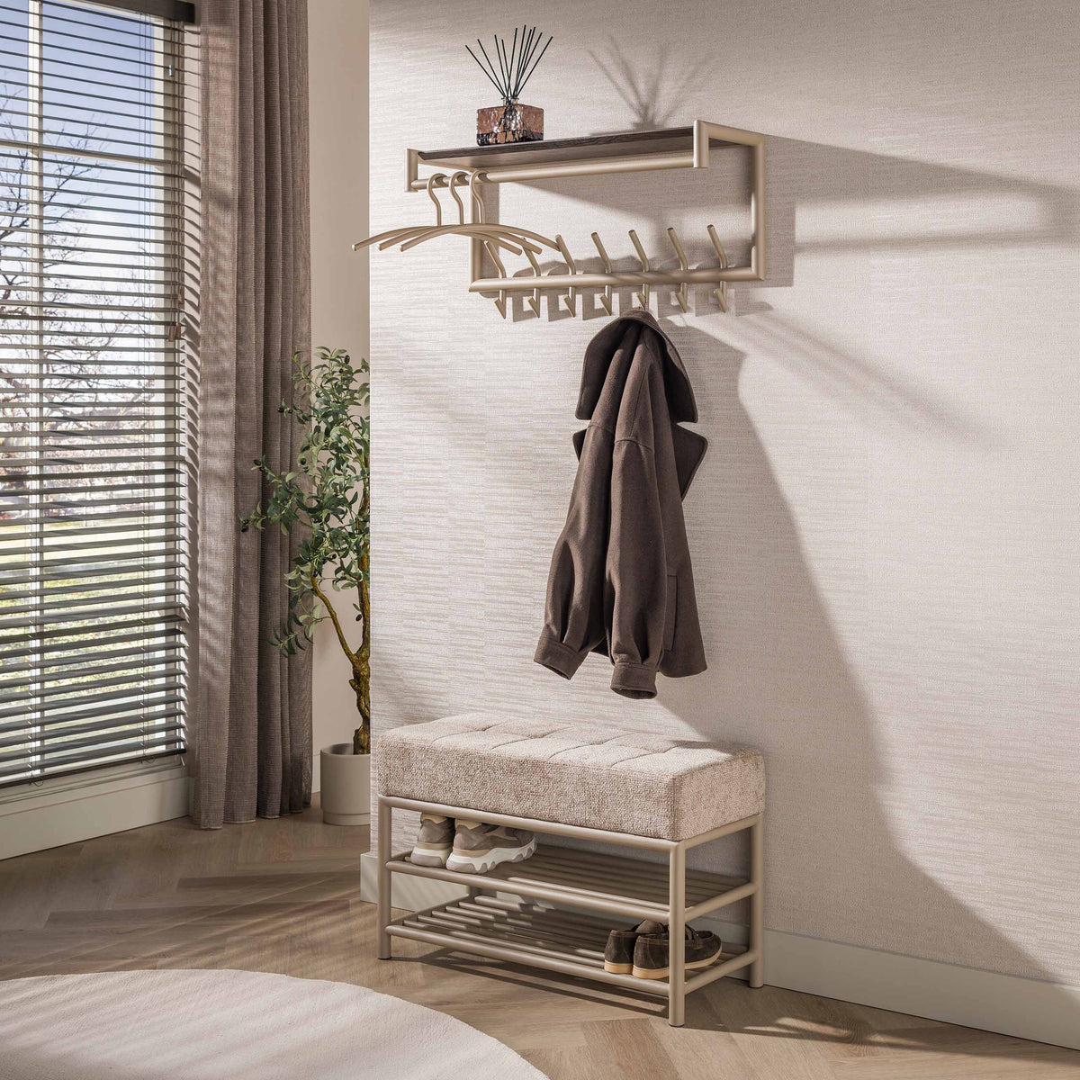 Schoenenbank Terra 85cm / Beige