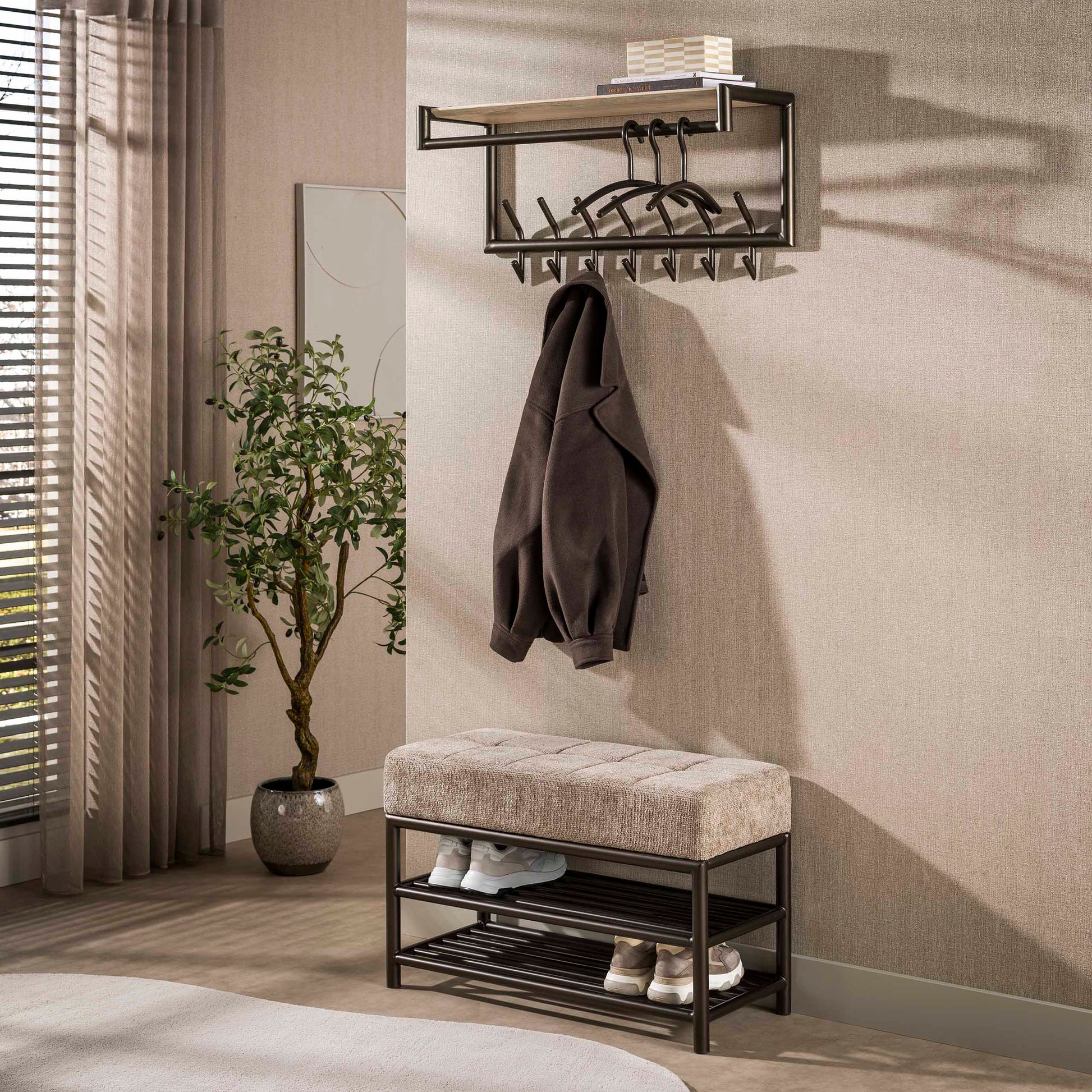 Schoenenbank Terra 85cm / Drift brown